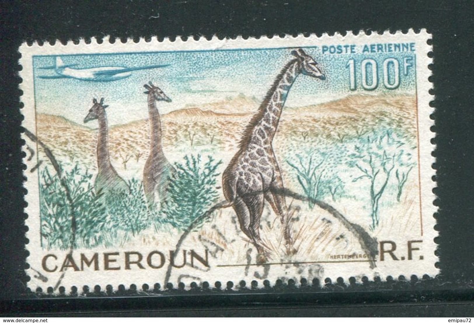 CAMEROUN- P.A Y&T N°47- Oblitéré (girafes) - Poste Aérienne