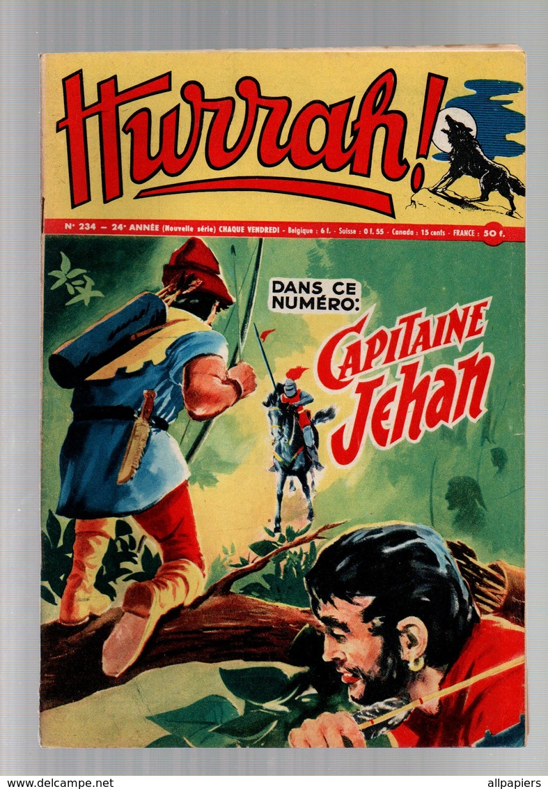 Hurrah N°234 Capitaine Jehan - Transports Publics - Robin Des Bois -  Roman-film La Flèche D'or De 1958 - Hurrah