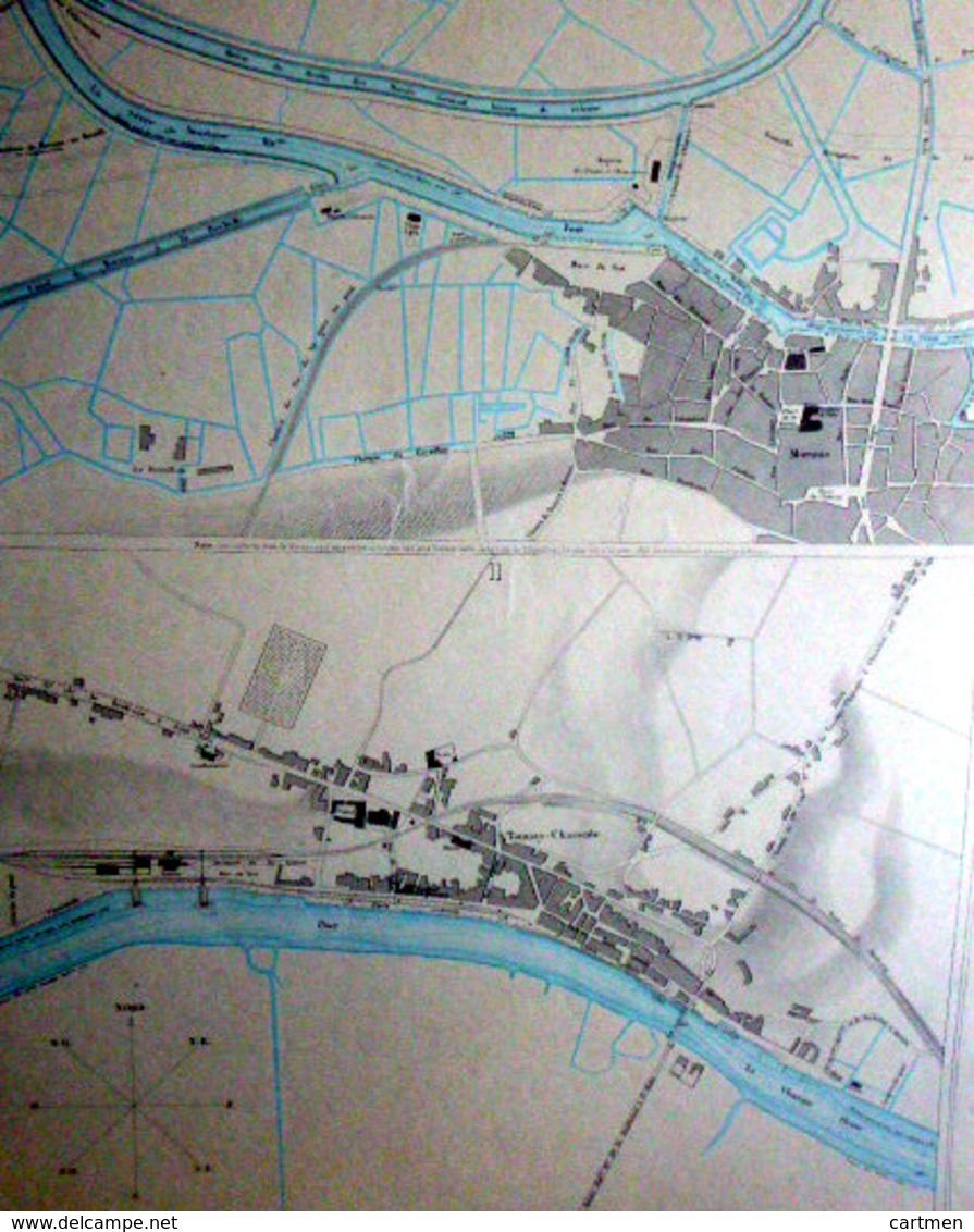 17 MARANS TONNAY CHARENTE PLAN DU PORT ET DE LA VILLE  EN 1886  DE L'ATLAS DES PORTS DE FRANCE 49 X 66 Cm - Cartes Marines