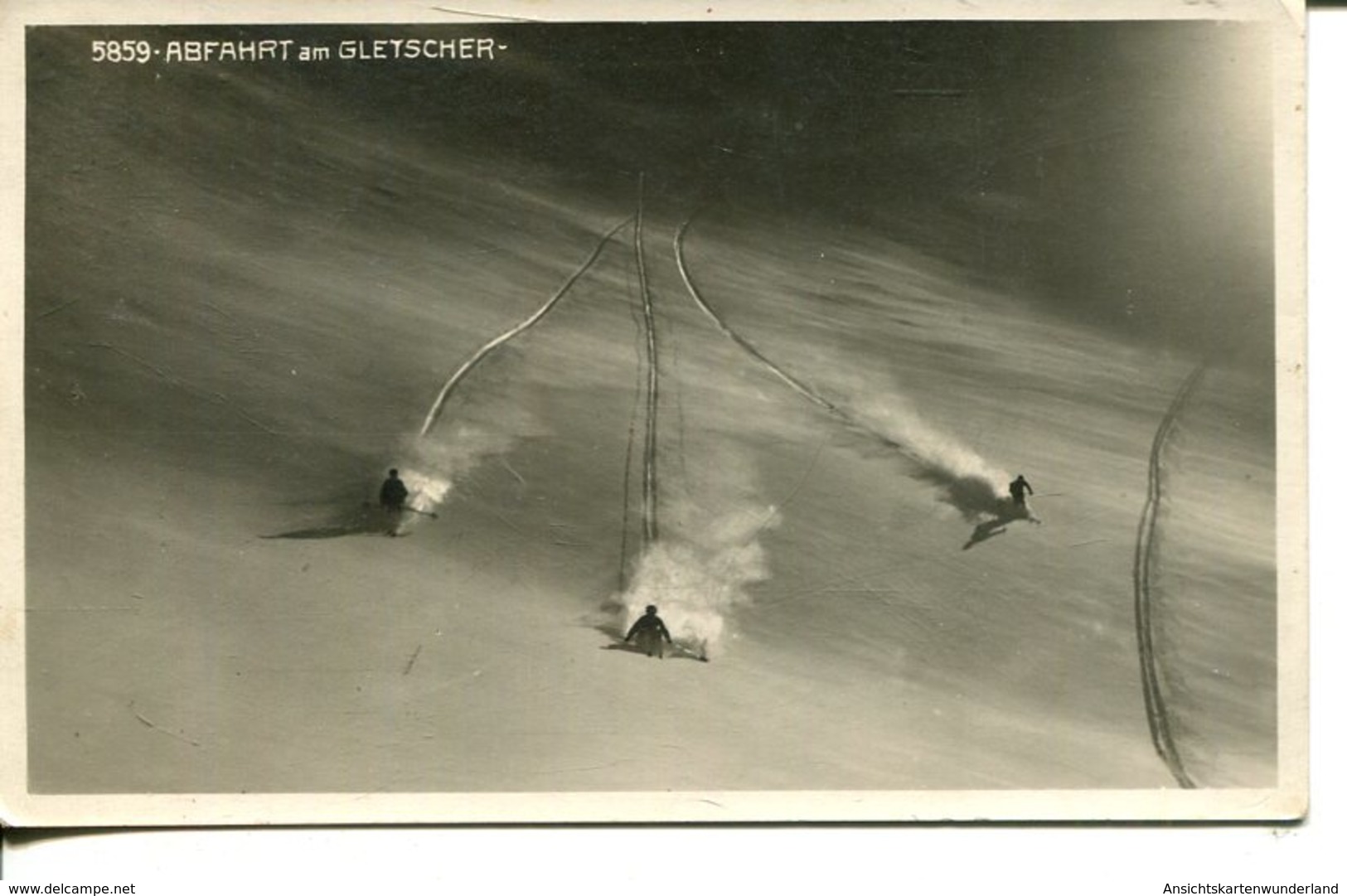 006875  Abfahrt Am Gletscher  1927 - Wintersport