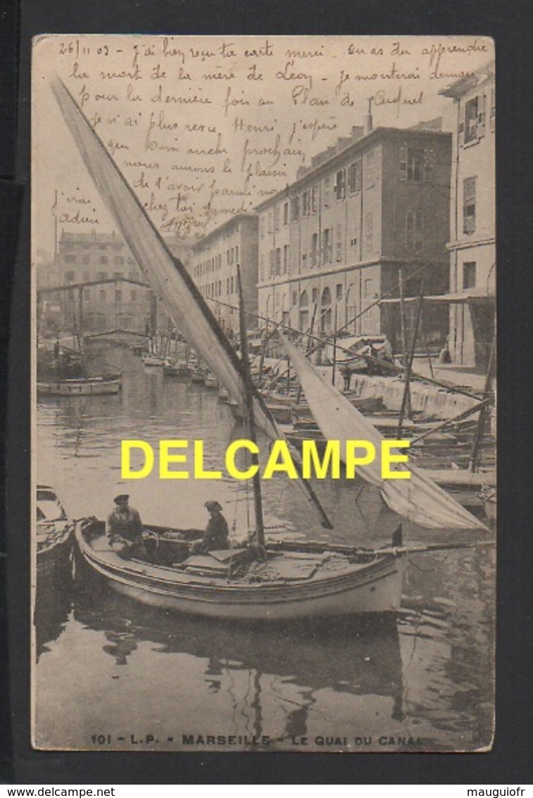 DD / 13 BOUCHES DU RHÔNE / MARSEILLE / LE QUAI DU CANAL / PÊCHEURS DANS LEUR BARQUE / ANIMÉE / 1903 - Vieux Port, Saint Victor, Le Panier