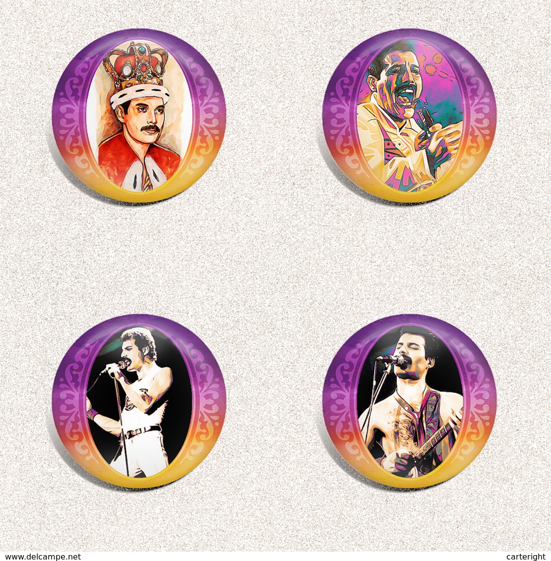 Queen BAND Freddie Mercury Music Fan ART BADGE BUTTON PIN SET 5 (1inch/25mm Diameter) 35 X - Musique