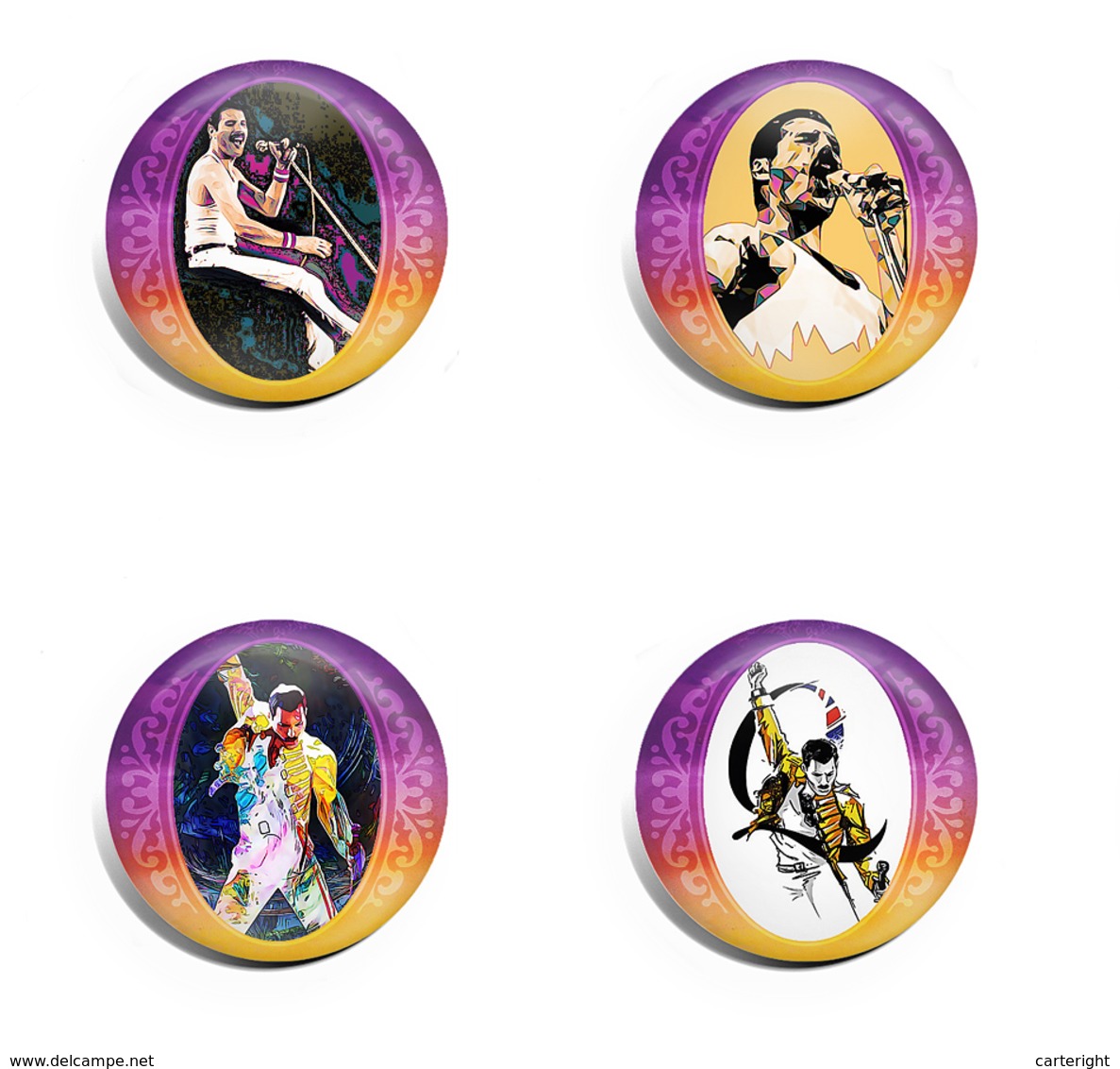 Queen BAND Freddie Mercury Music Fan ART BADGE BUTTON PIN SET 7 (1inch/25mm Diameter) 35 X - Musique