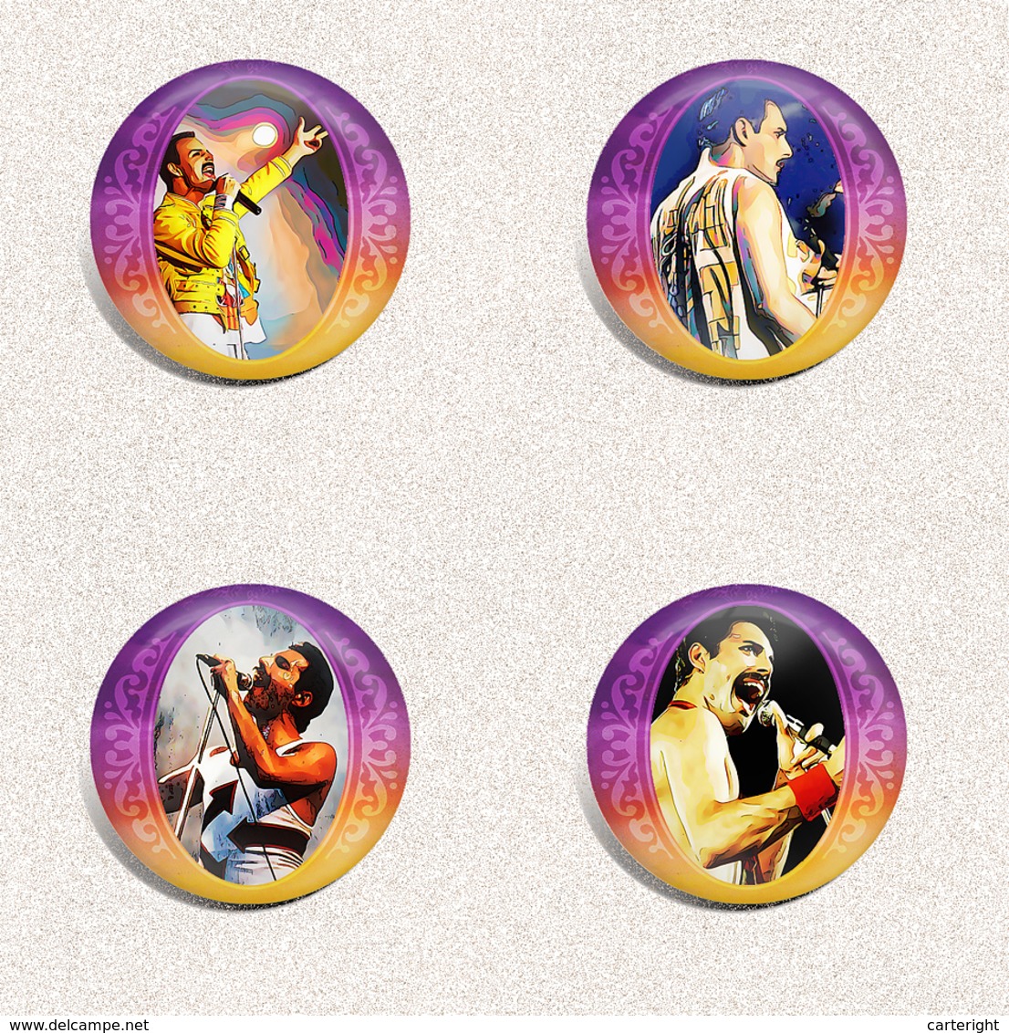 Queen BAND Freddie Mercury Music Fan ART BADGE BUTTON PIN SET 8 (1inch/25mm Diameter) 35 X - Musique