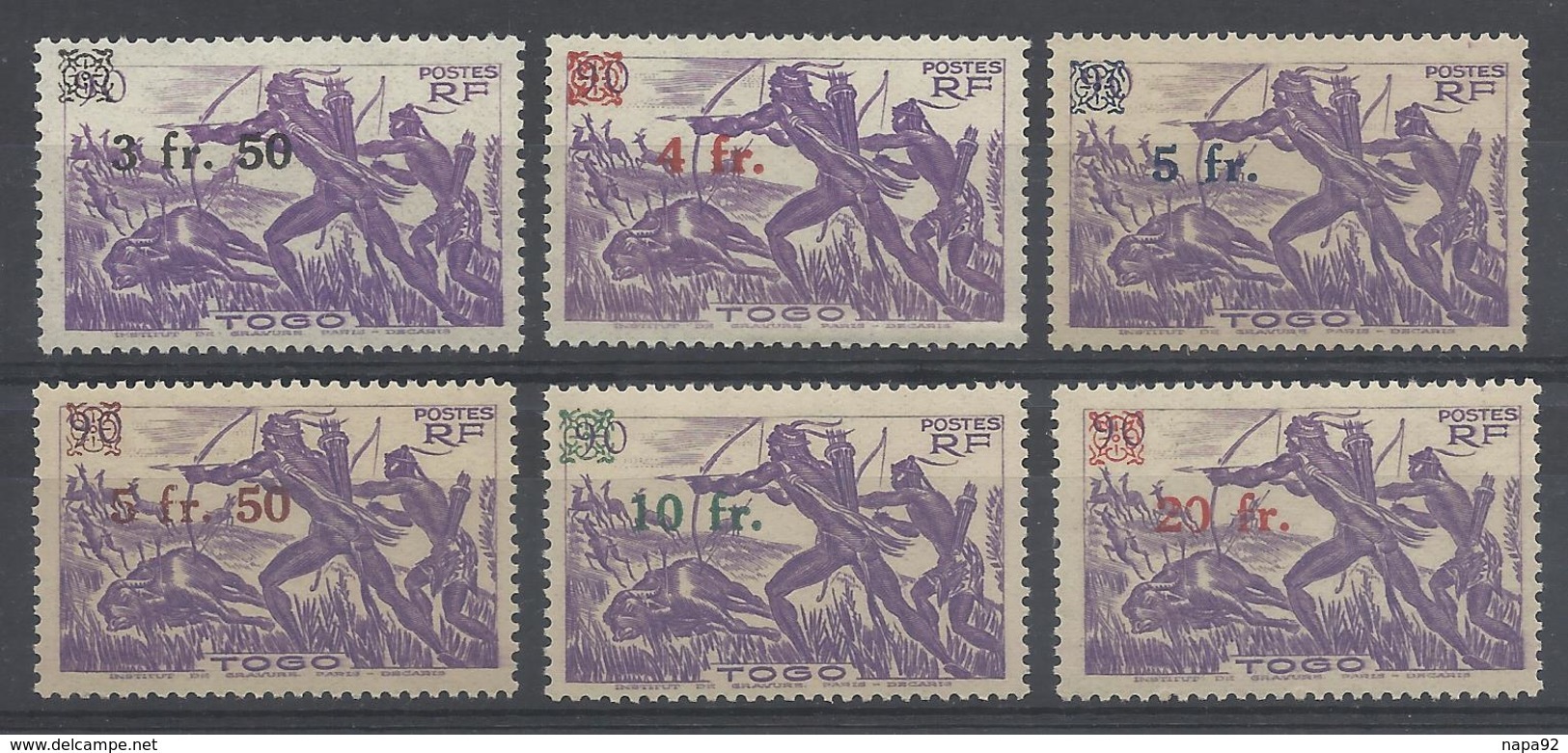 TOGO 1944 YT 230/235** SANS CHARNIERE NI TRACE - SURCHARGES - Nuevos