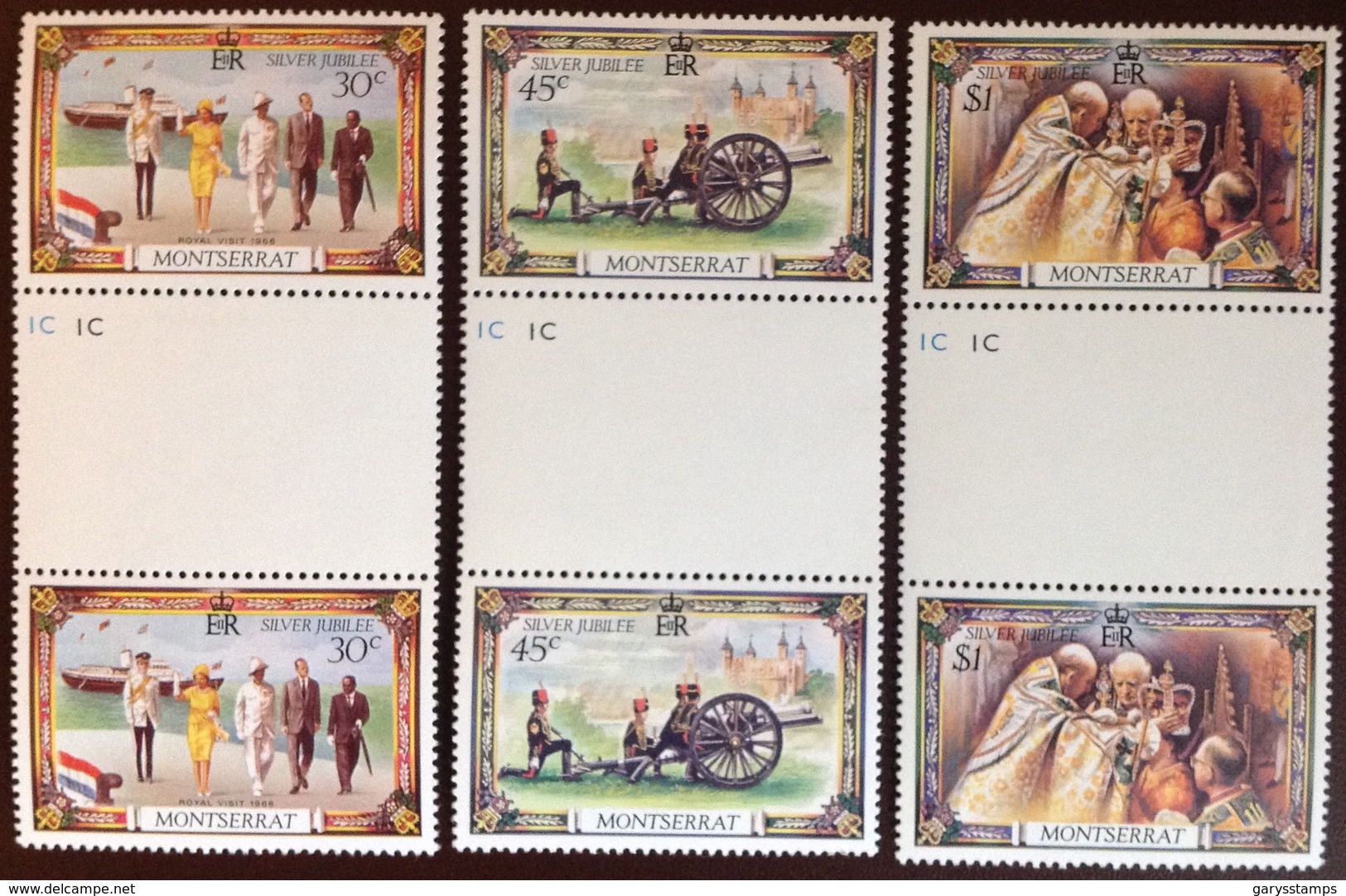 Montserrat 1977 Silver Jubilee Gutter Pairs MNH - Montserrat