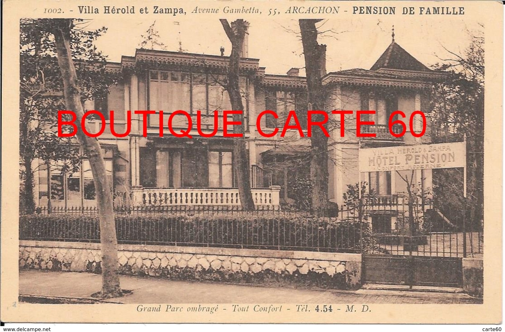 33 - ARCACHON - VILLA HEROLD ET ZAMPA -AVENUE GAMBETTA - PENSION DE FAMILLLE - Arcachon