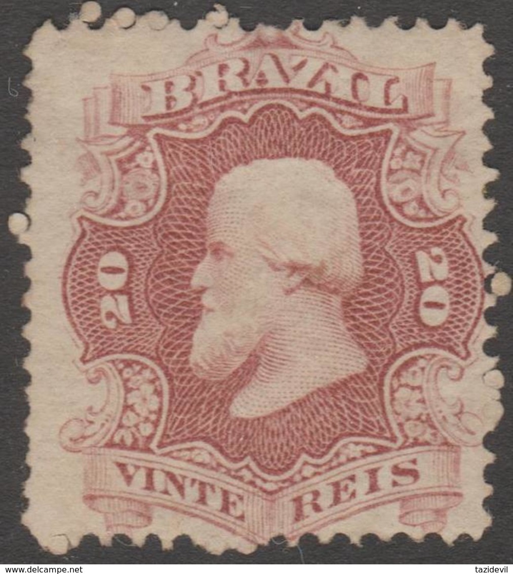 BRAZIL - 1866 20r Dom Pedro. Scott 54. Mint * - Unused Stamps