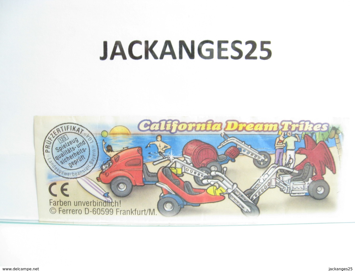 KINDER ALLEMAND 661236  MOTO 1997 CALIFORNIA DREAM TRIKES 2  SANS OHNE WITHOUT BPZ - Montables