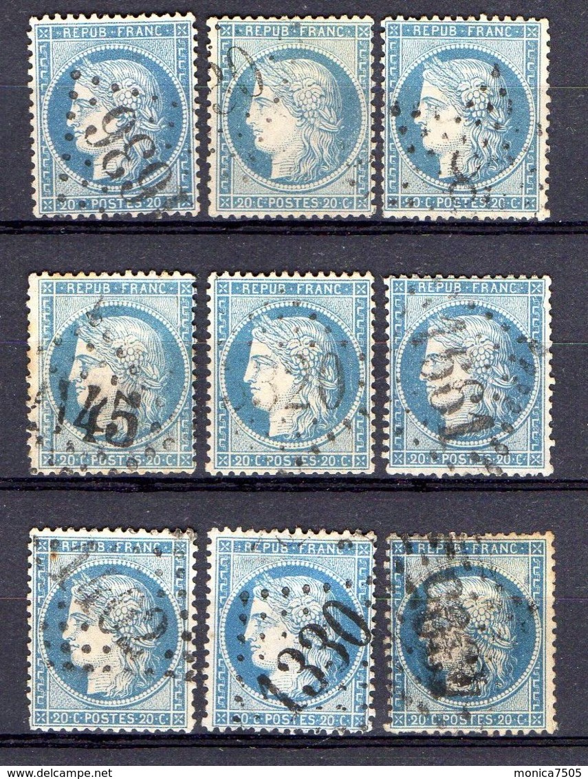 FRANCE (  LOT ) : Y&T N°  37 , TIMBRES  OBLITERES  EN  LOT , POUR  ETUDE . - 1870 Siege Of Paris