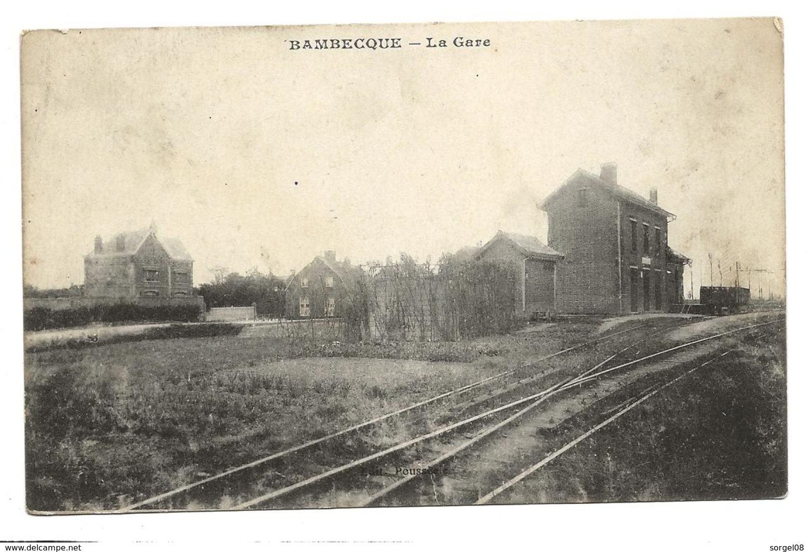 Guerre 14 18 BAMBECQUE Nord Censure Militaire Allemande Pour Dunkerque Cpa Gare ...  2 Scans - Guerre De 1914-18