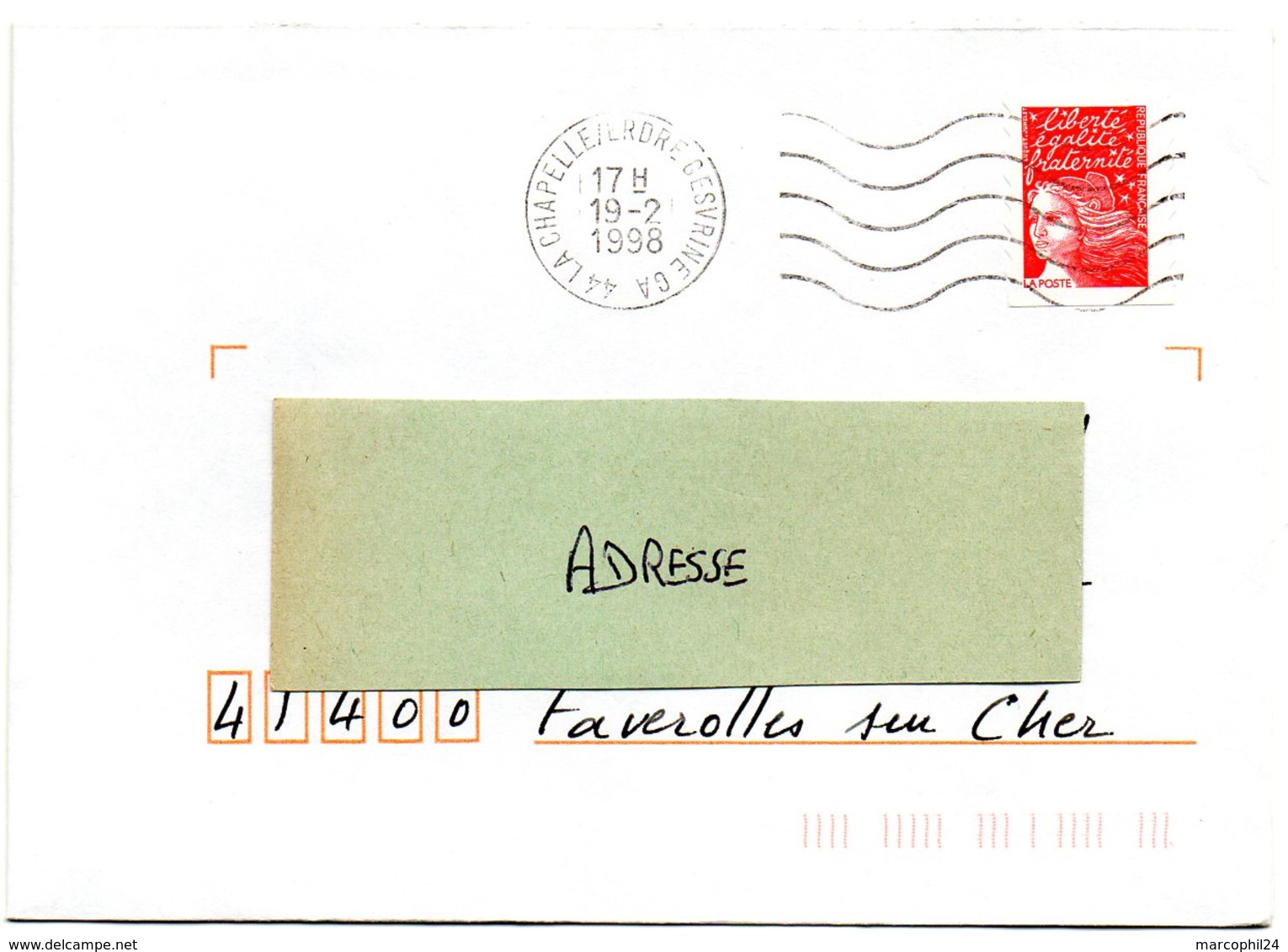 LOIRE ATLANTIQUE  - Dépt N° 44 = LA CHAPELLE / ERDRE GESVRINE GA 1998 =  FLAMME SECAP Muette '5 Lignes Ondulées' - Mechanical Postmarks (Advertisement)