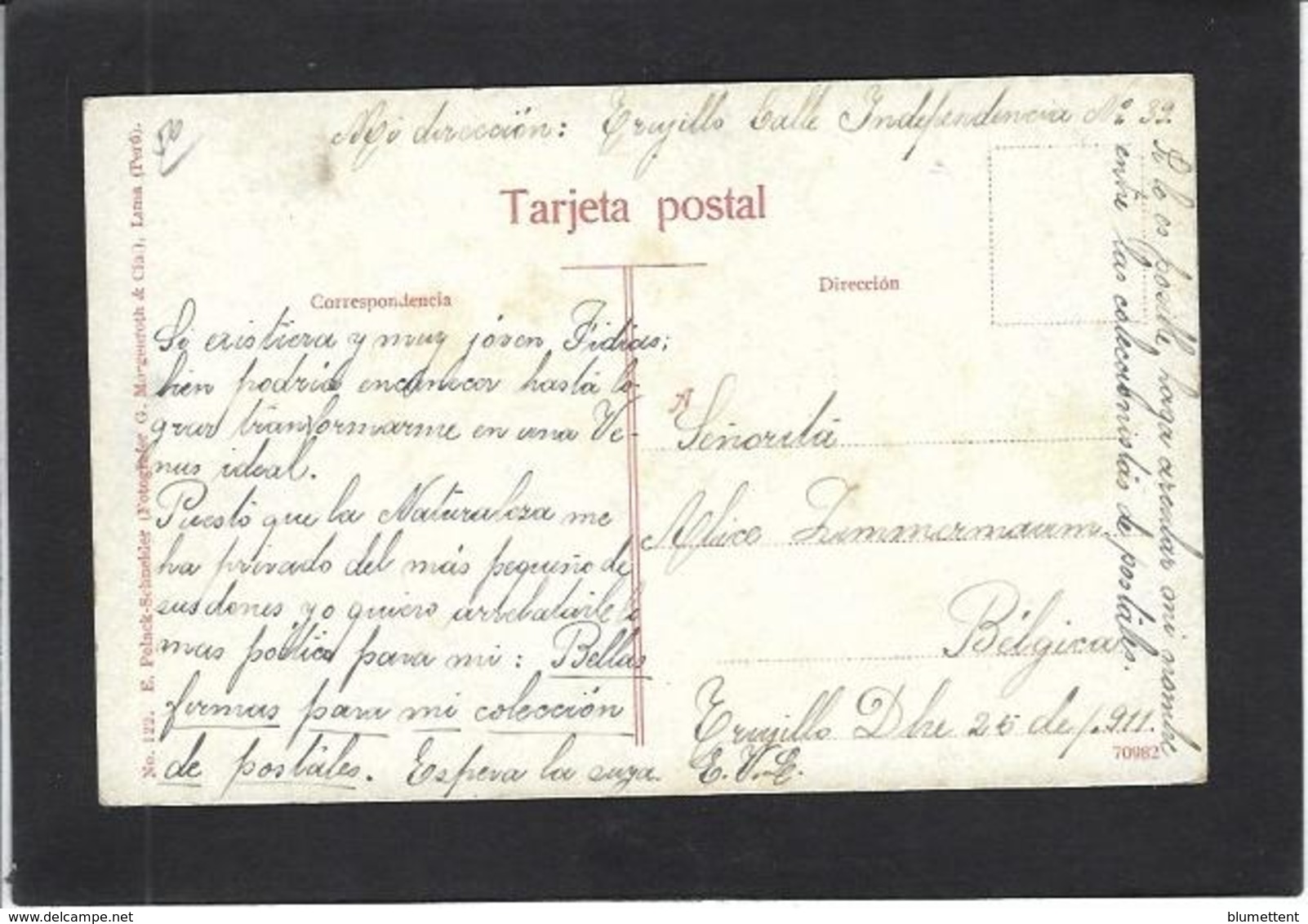 CPA Pérou Péru écrite LIMA - Peru