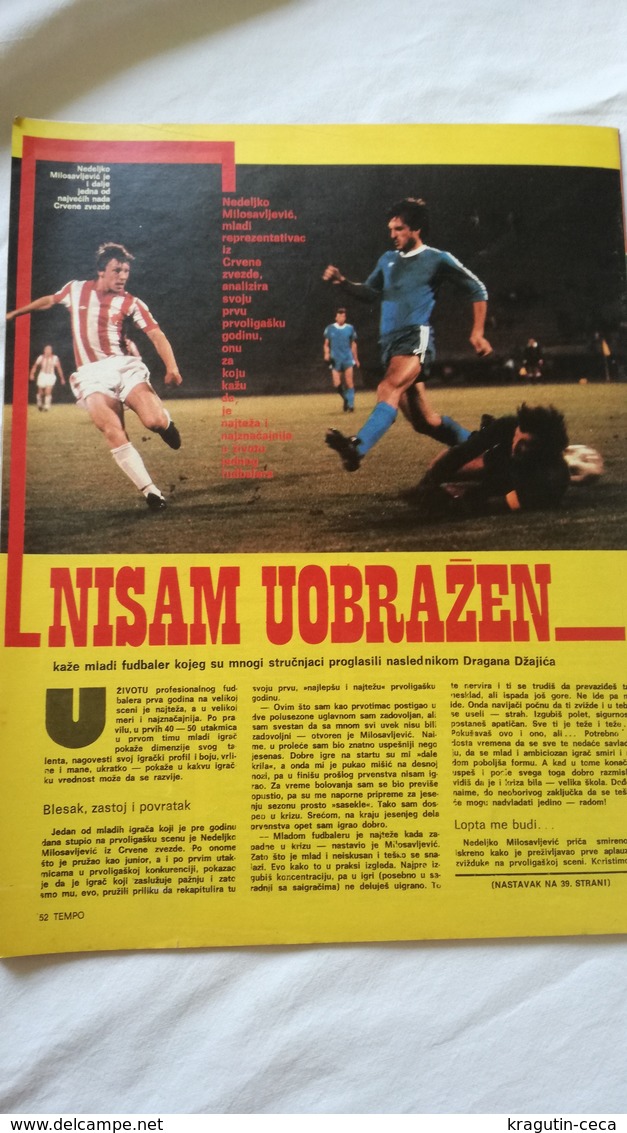 1979 TEMPO YUGOSLAVIA SERBIA SPORT FOOTBALL MAGAZINE NEWSPAPERS BASKETBALL CHAMPIONSHIPS ZUNGULA DINAMO WILSON DZONI POS - Sports