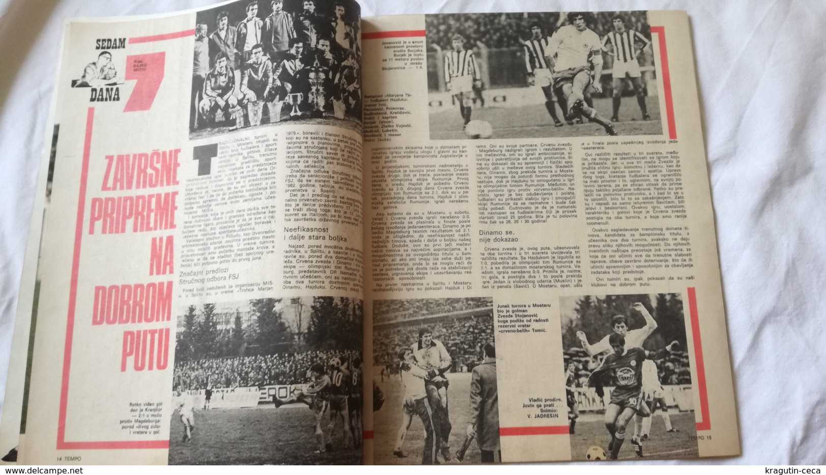 1979 TEMPO YUGOSLAVIA SERBIA SPORT FOOTBALL MAGAZINE NEWSPAPERS BASKETBALL CHAMPIONSHIPS ZUNGULA DINAMO WILSON DZONI POS