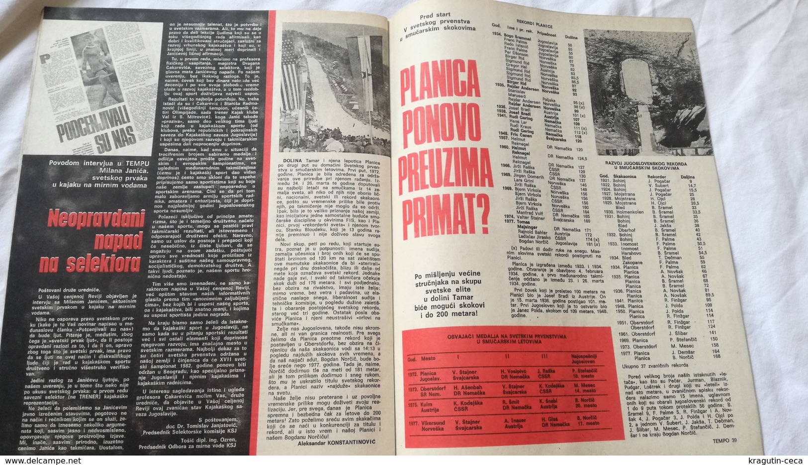 1979 TEMPO YUGOSLAVIA SERBIA SPORT FOOTBALL MAGAZINE NEWSPAPERS INTERNATIONAL SALES PLAYERS TRANSFERS PLANICA SKIING SKI