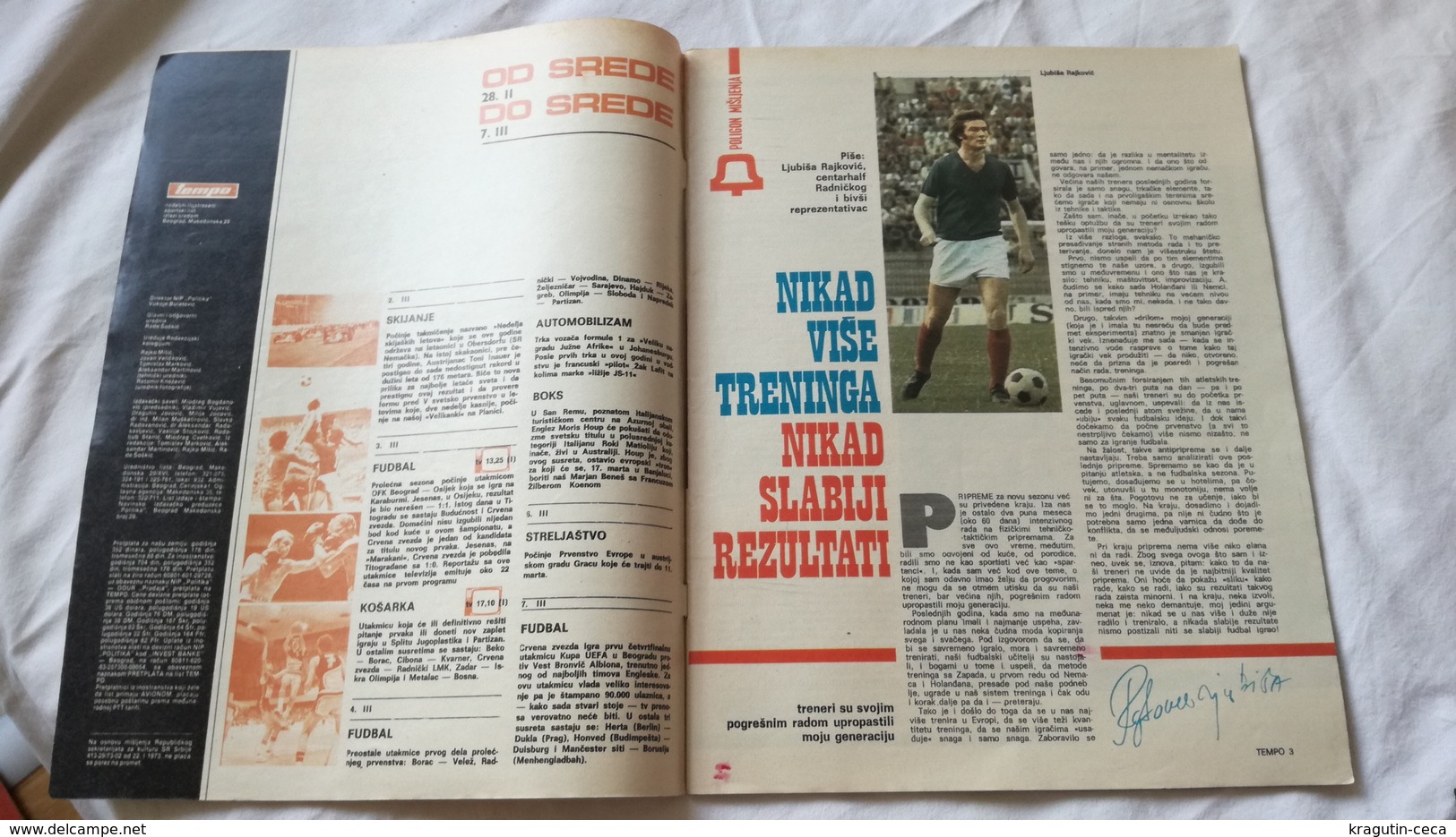 1979 TEMPO YUGOSLAVIA SERBIA SPORT FOOTBALL MAGAZINE NEWSPAPERS Pele athletics HANDBALL UEFA LEAGUE
