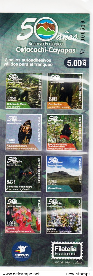 Ecuador 2018 Ecological Reserve Cotacachi Caypas Flora Fauna Bear Birds Booklet MNH - Altri & Non Classificati