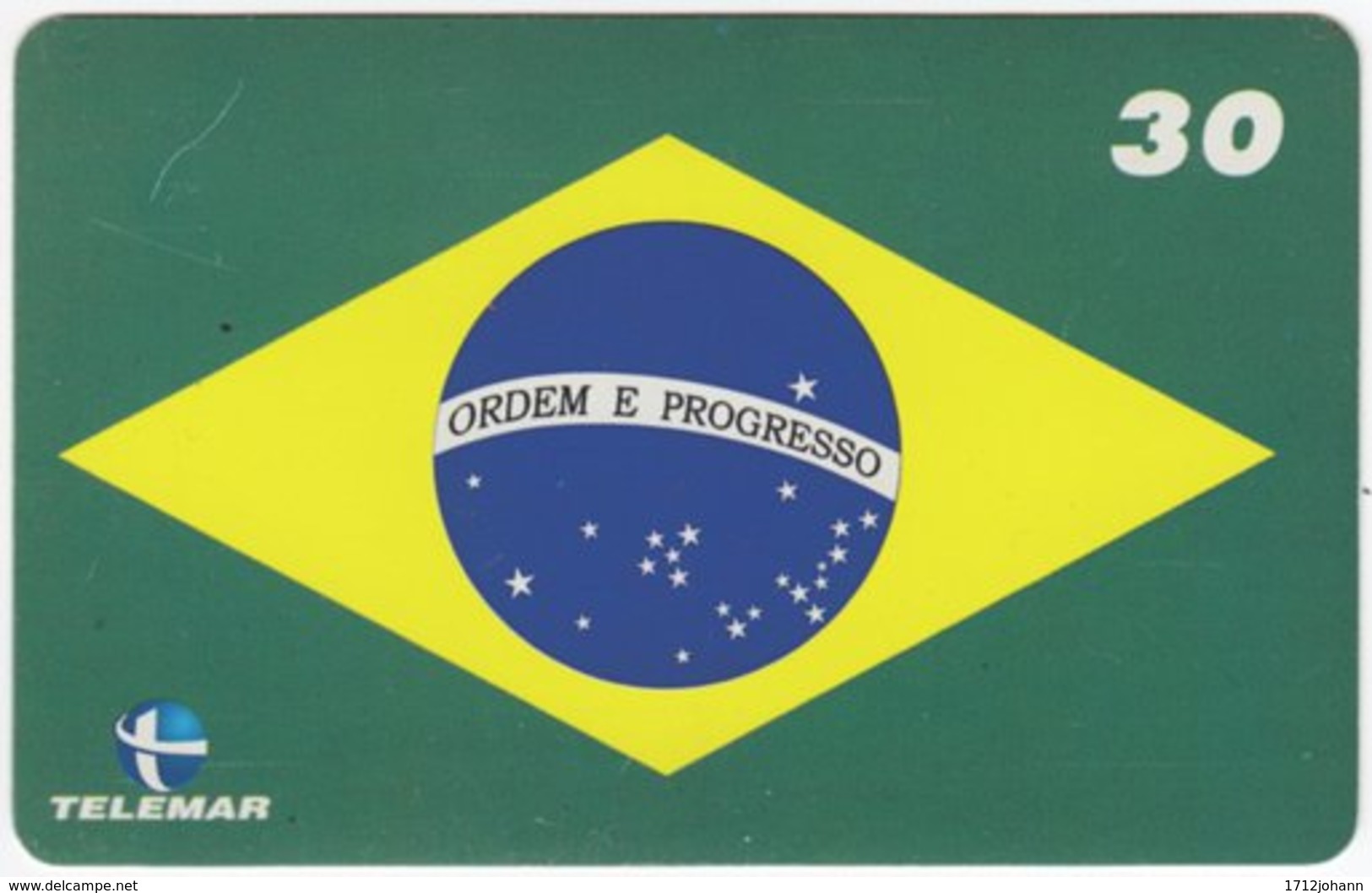 BRASIL H-242 Magnetic Telemar - Flag Of Brasil - Used - Brasilien