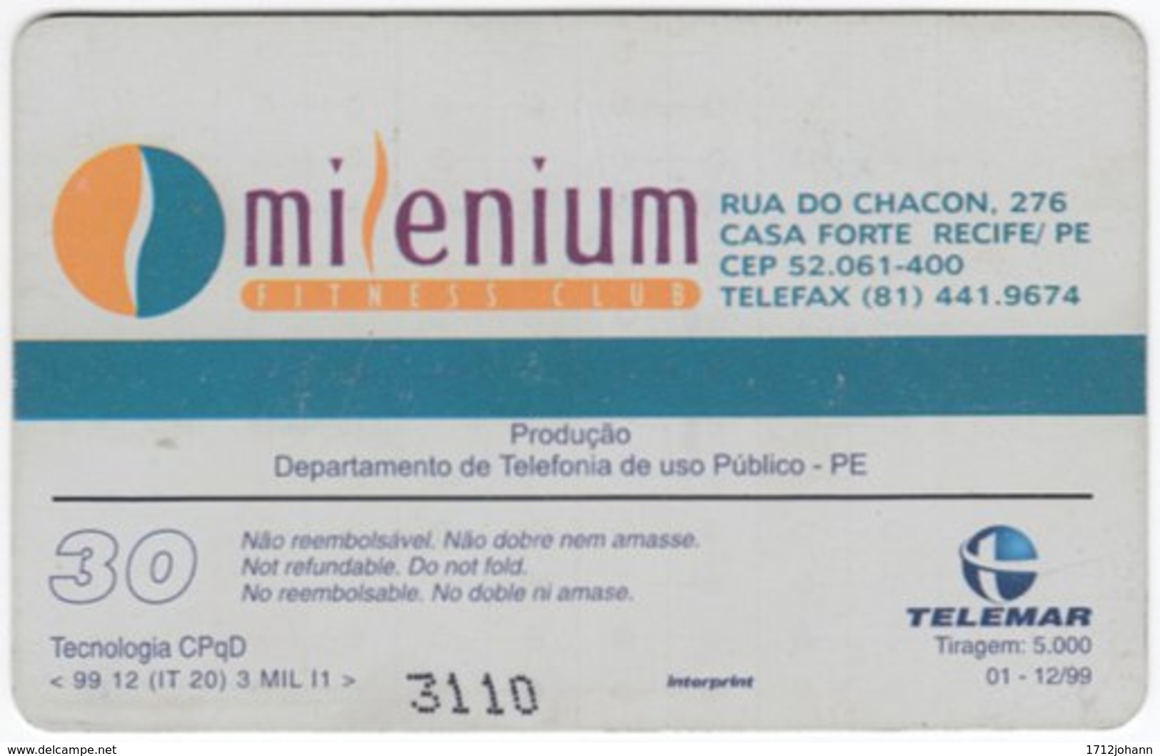 BRASIL H-268 Magnetic Telemar - People, Woman - Used - Brasilien