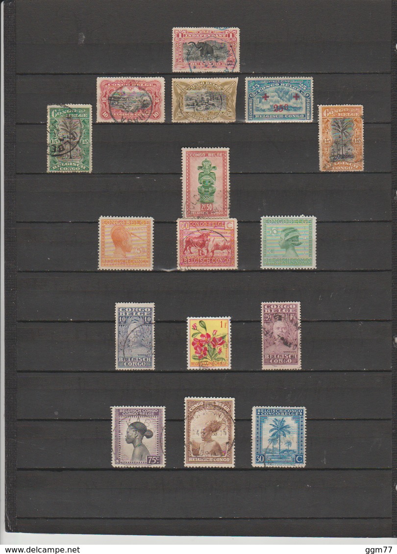 16 TIMBRES CONGO BELGE OBLITERES & NEUFS* DE 1886 à 1952 - Gebraucht