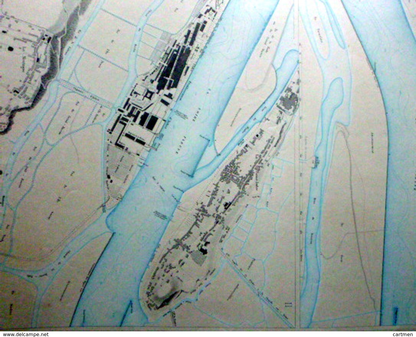 44 COUERON BASSE INDRE ET INDRET PLAN DU PORT ET DE LA VILLE  EN 1883  DE L'ATLAS DES PORTS DE FRANCE 49 X 66 Cm - Cartas Náuticas