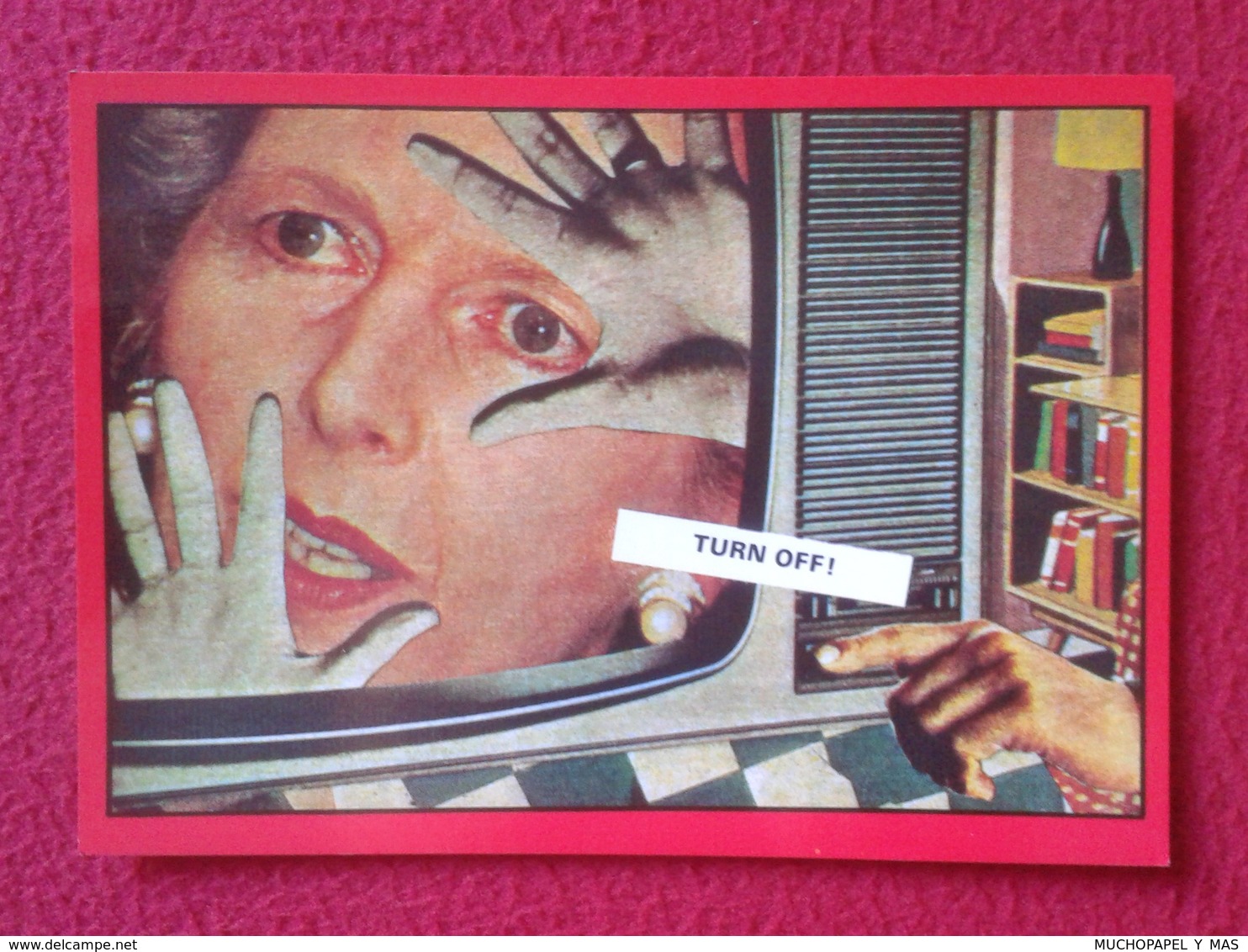 POSTAL POST CARD CARTE POSTALE MAGGIE MARGARET TATCHER POLITIC POLITICAL SATIRE SÁTIRA TURN OFF TV TELEVISION VER FOTOS - Satirical