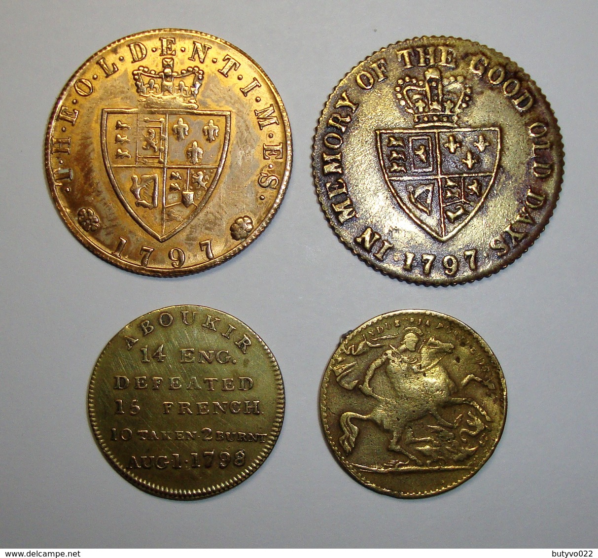 Lot De 4 Jetons Angleterre . Georges III . Victoria . Aboukir . - Royaux/De Noblesse