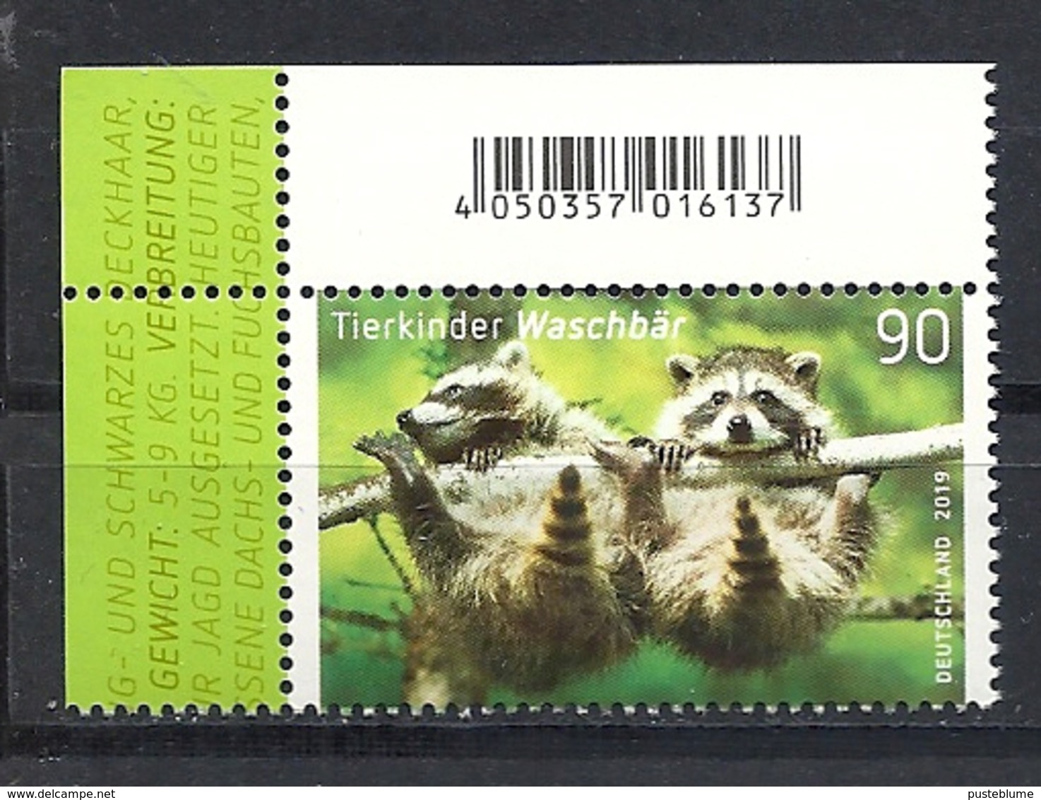 Deutschland / Germany / Allemagne 2019 3434 ** Waschbär (02.01.19) - Unused Stamps