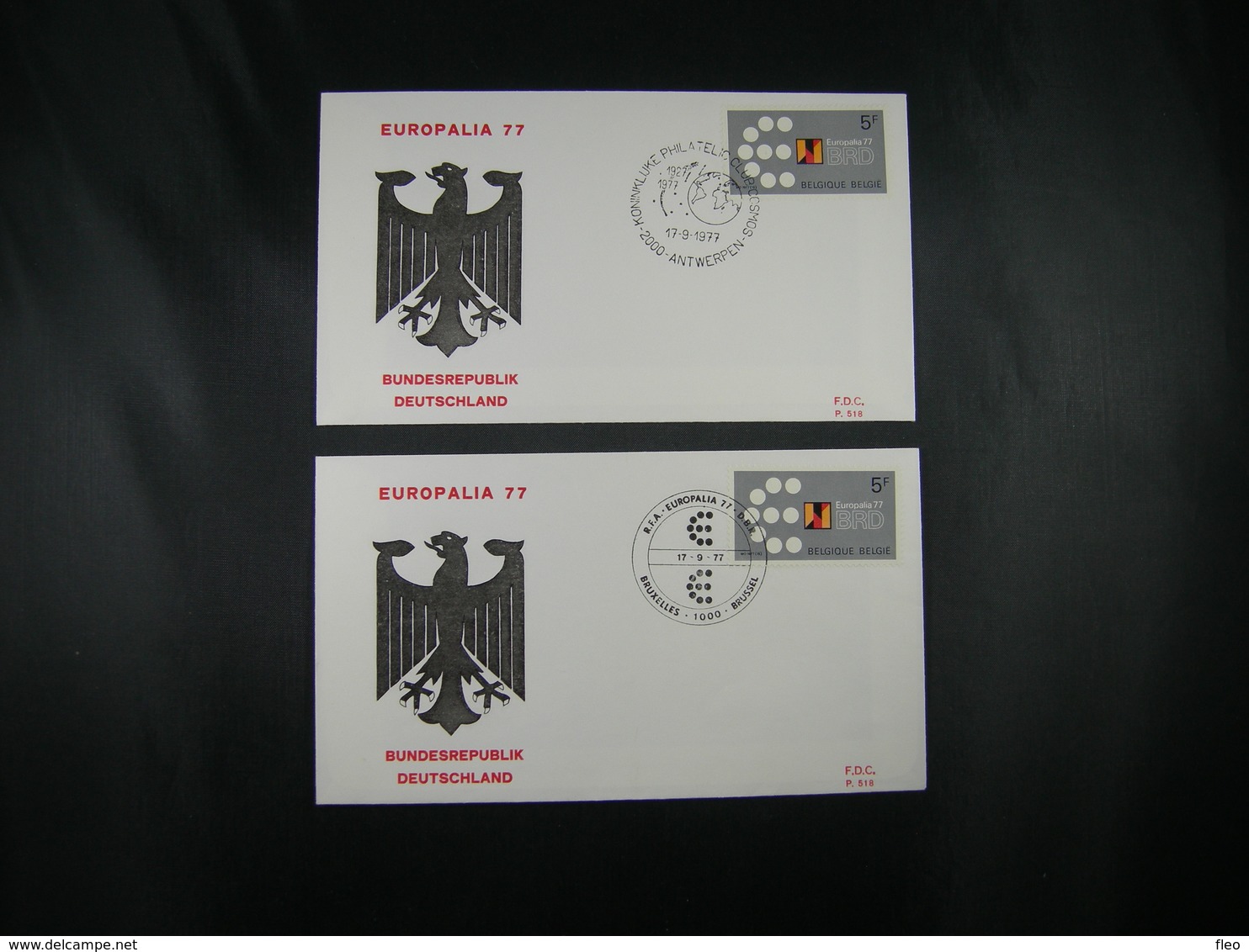 BELG.1977 1867 FDC's  ( Antwerpen & Bruxelles  ) :  " Europalia 77 " - 1971-1980