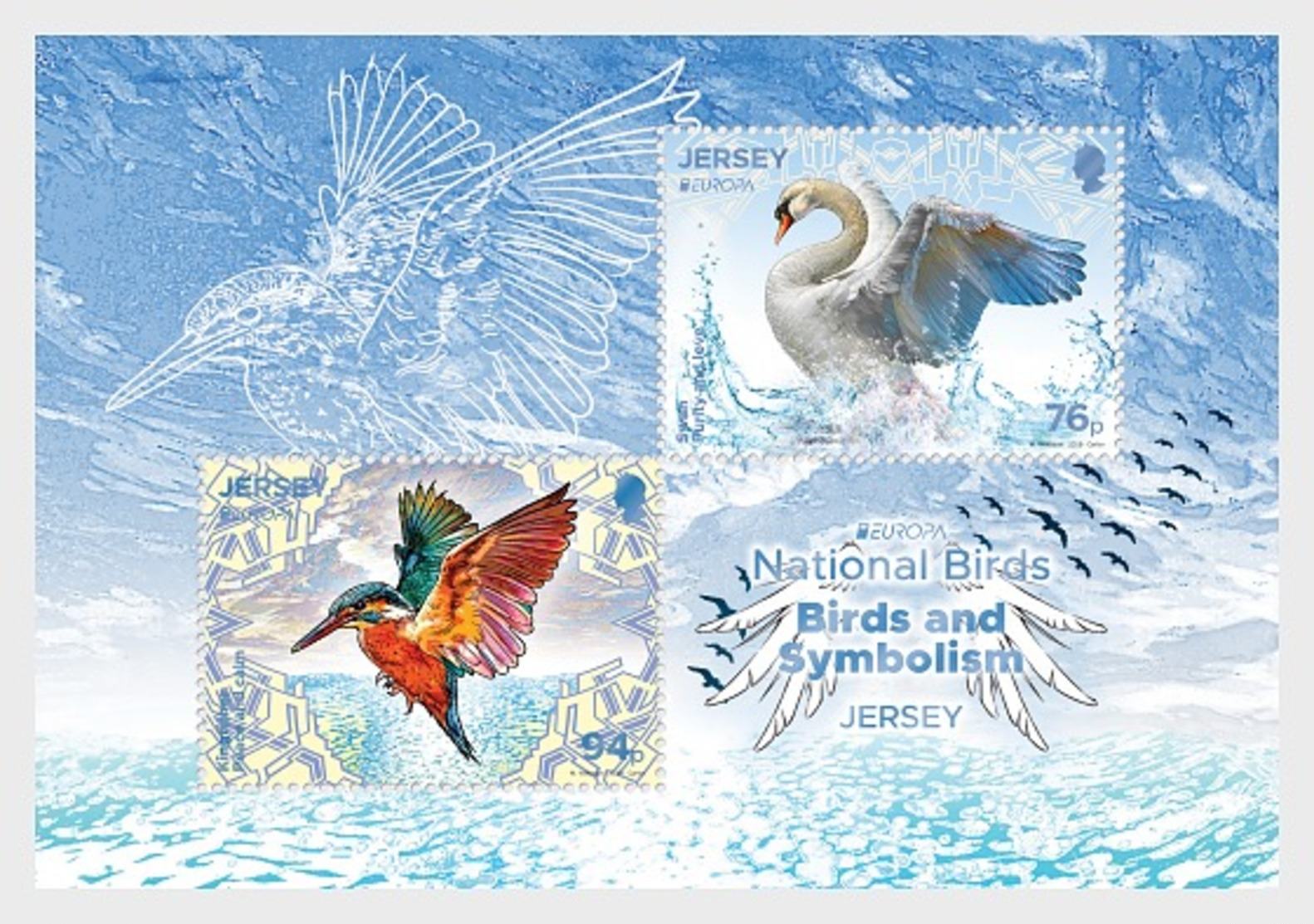 H01 Jersey 2019 Europa  National Birds: Birds & Symbolism  Miniature Sheet - Jersey