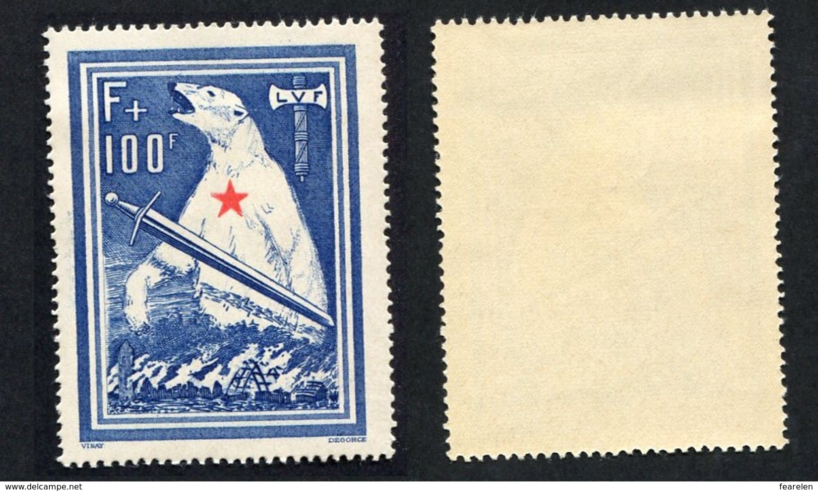 France LVF N°1 Neuf**, Timbre Seul, Qualité Très Beau - Guerre (timbres De)