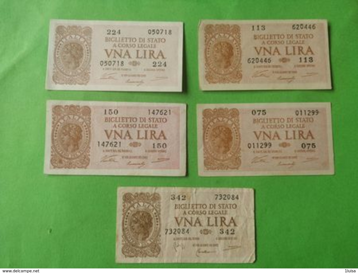 1 Lira 1944 5 Pezzi - Italia – 1 Lira