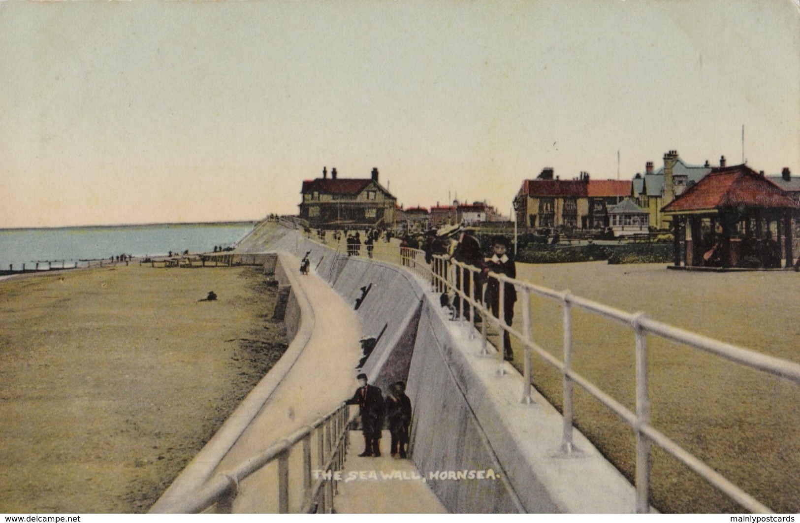 AN06 The Sea Wall, Hornsea - C1908 Postcard, Local Publisher - Other & Unclassified