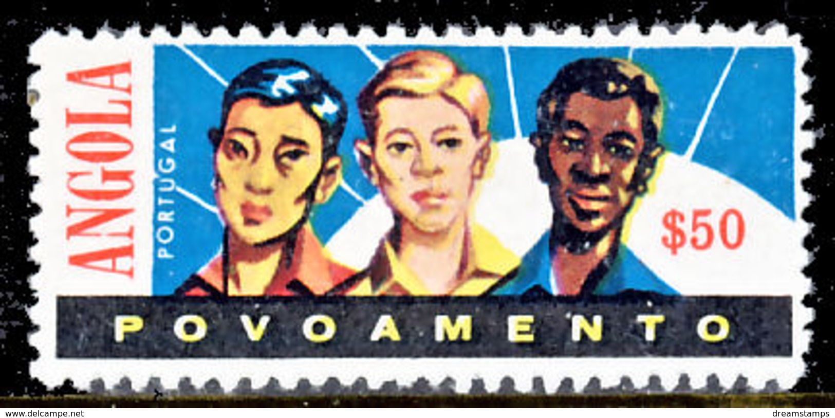 !										■■■■■ds■■ Angola Postal Tax 1962 AF#15(*) Races $50 10,5 (x3531) - Angola