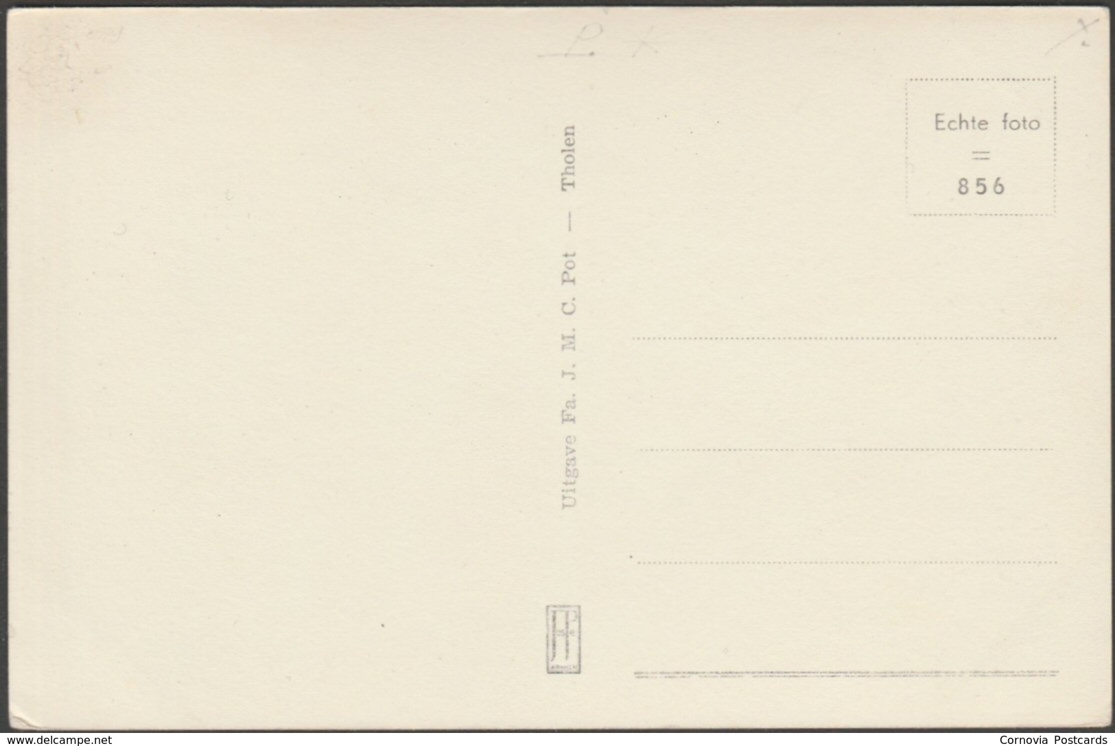 Haven, Tholen, Zeeland, C.1920s - JMC Pot Foto Briefkaart - Tholen