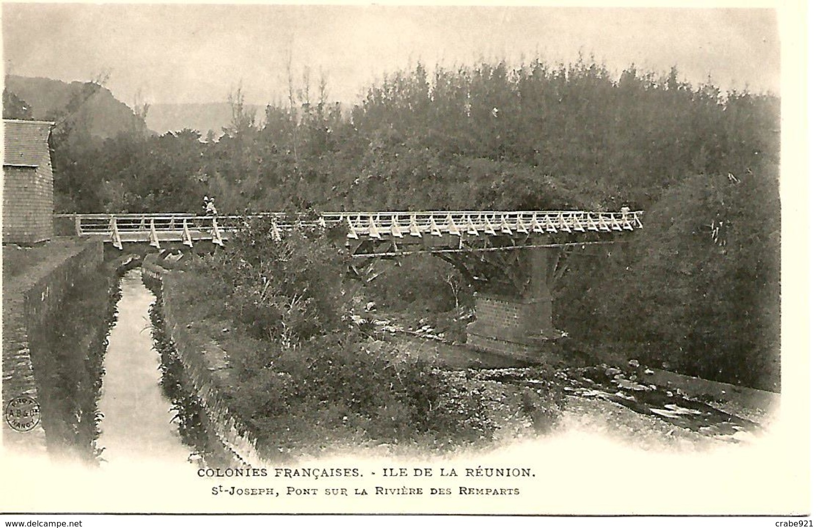 LA REUNION ST JOSEPH  Pont Sur La Rivière Des Remparts   Animée   TRES BON ETAT - Autres & Non Classés