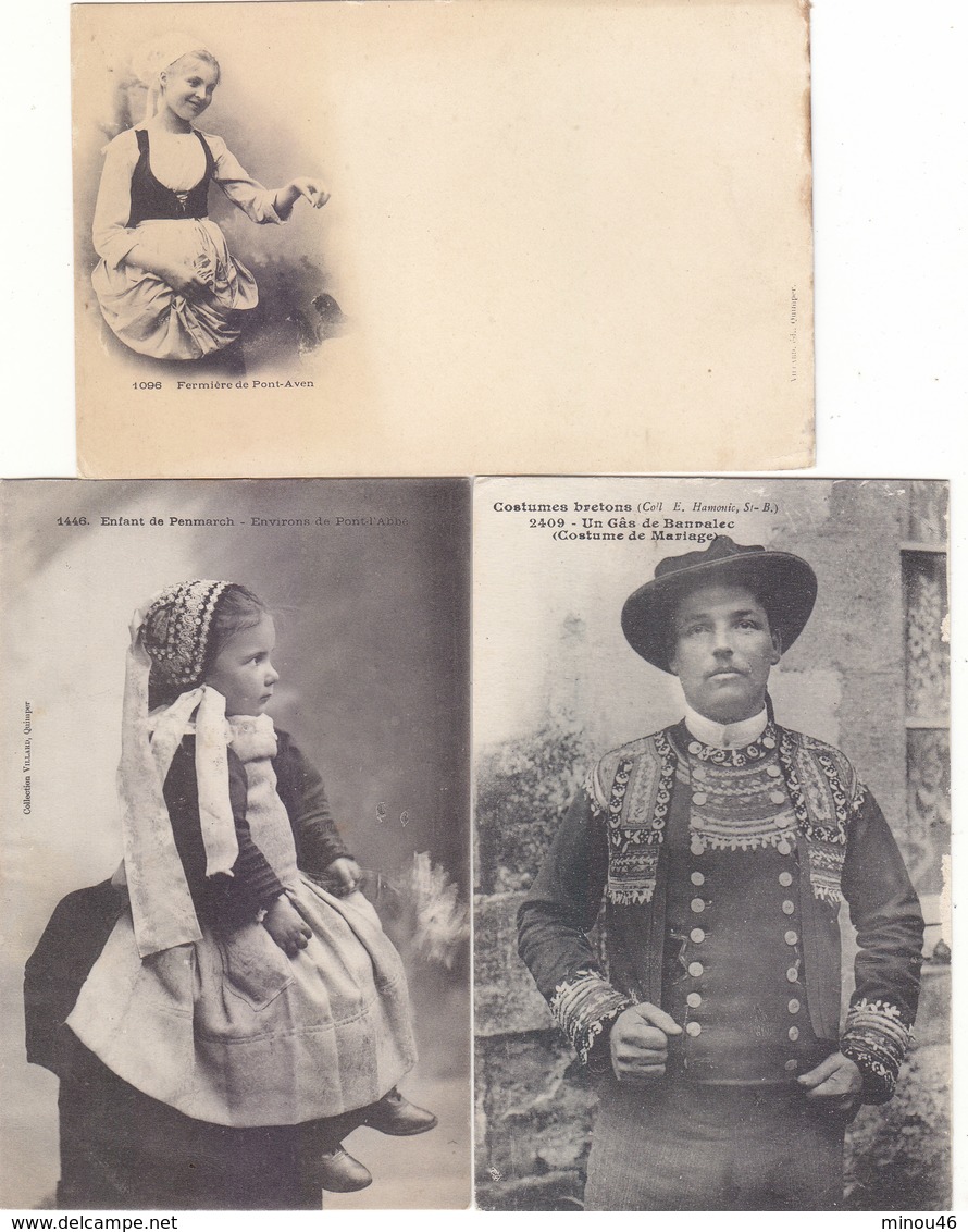 T.B.LOT DE 100 CPA .COSTUMES DES REGIONS DE FRANCE.DONT SERIE DE 22 COIFFES NORMANDES.B A T.B ETAT. VOIR SCANS ET DESC.