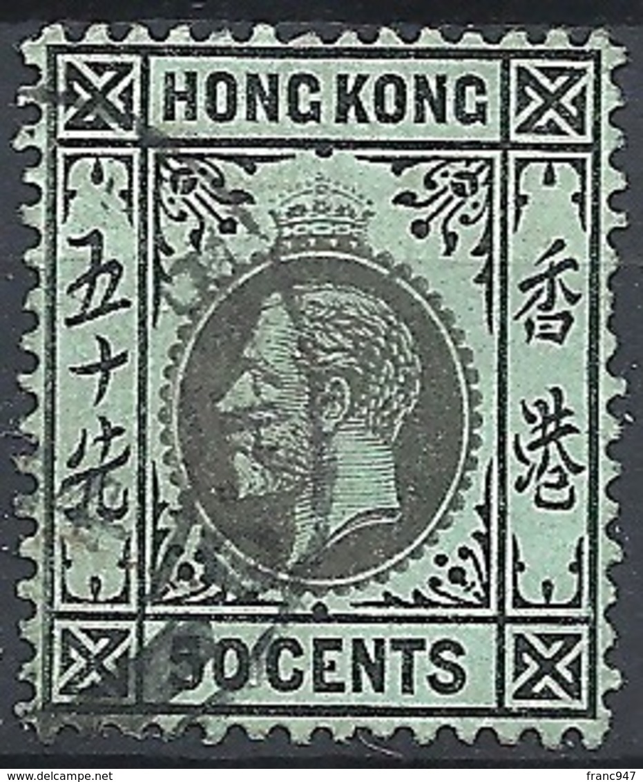 Hong Kong, 1912 King George V, 50c Black, Green, Wmk. Multy Crown CA # S.G. 111 - Michel 108 - Scott 119  USED - Oblitérés