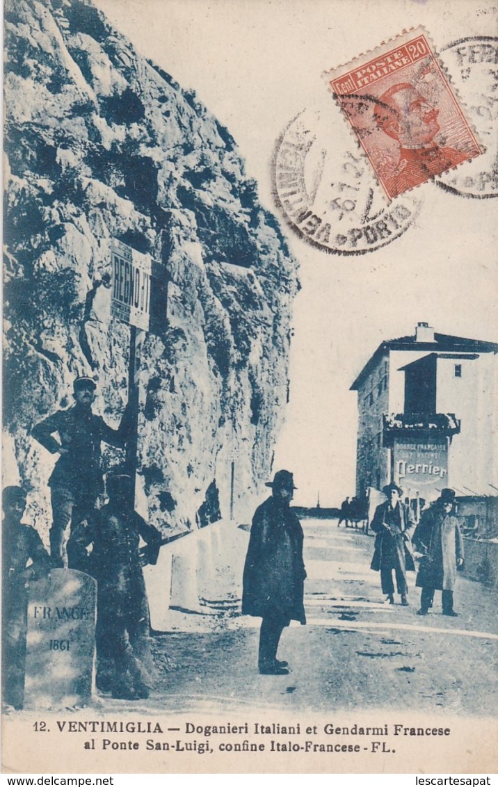 CPA Ventimiglia - Doganieri Italiani E Francese Al Ponte San-Luigi 1924 (lot Pat 58) - Douane