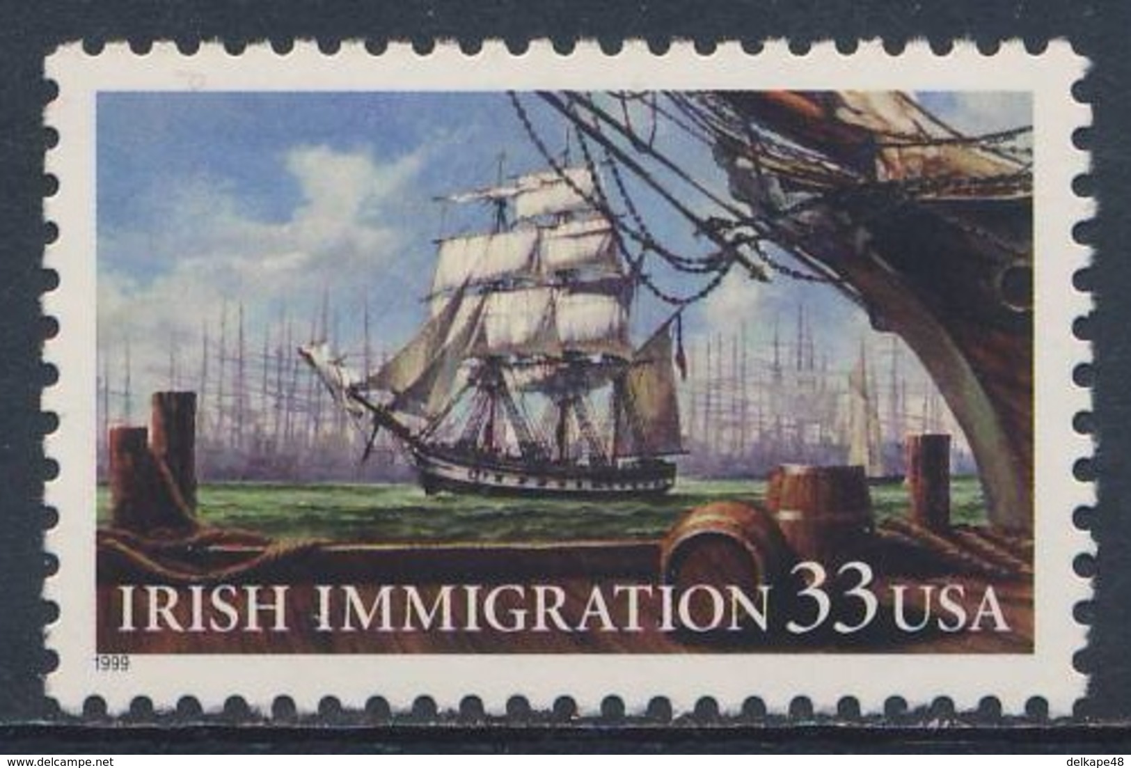 USA 1999 Mi 3092 YT 2853 Sc 3286 SG 3570 ** Irish Immigration Ship / Auswandererschiff Im 19. Jahrhundert - Andere & Zonder Classificatie