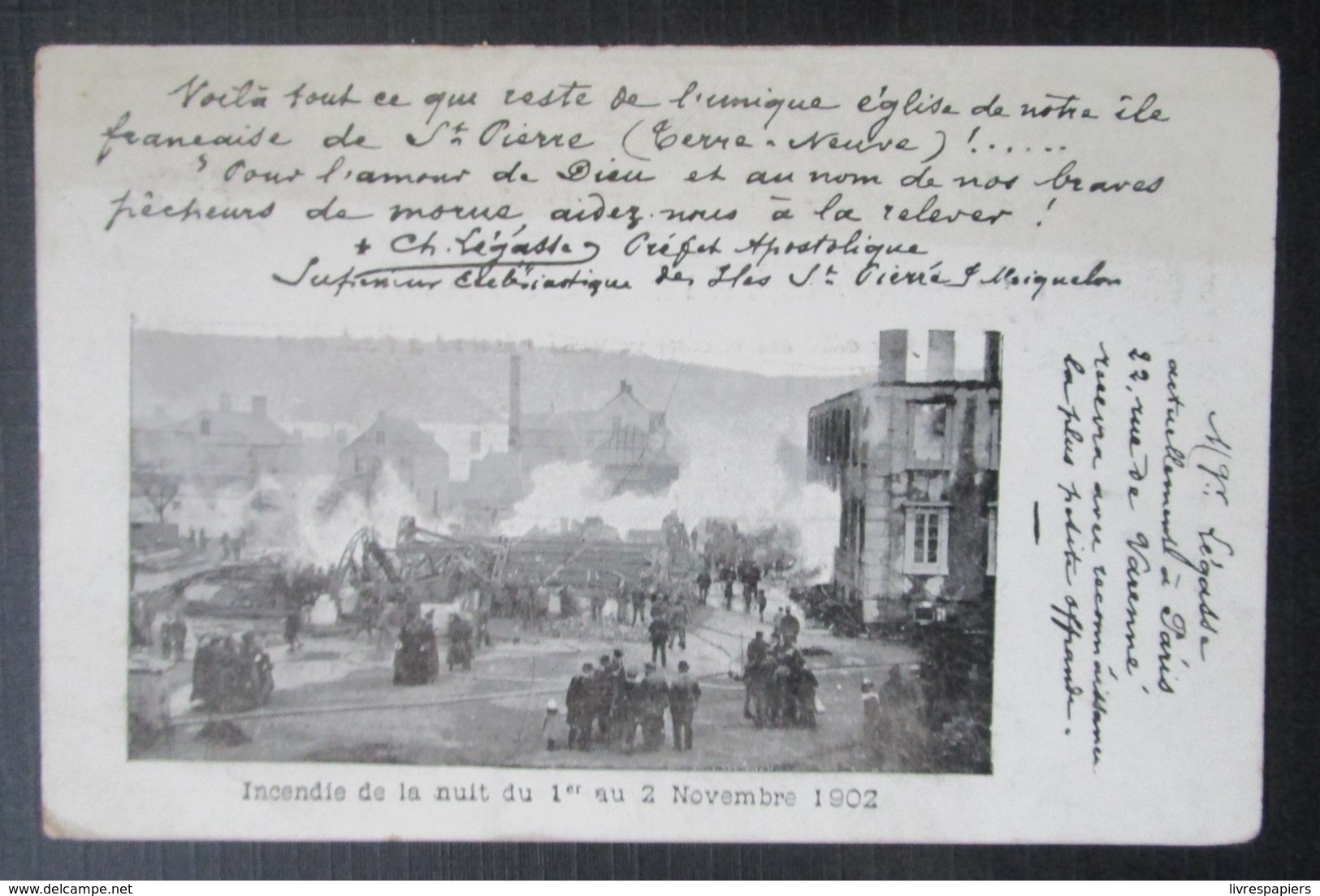 Saint Pierre Miquelon Incendie Eglise Nuit 1 Au 2 Nov 1902 Cpa - Saint-Pierre En Miquelon