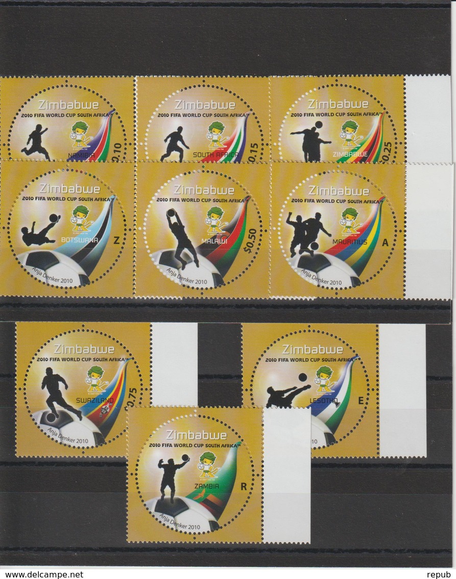 Coupe Du Monde 2010 Zimbabwe 690-698 9 Val Neuf ** MNH - 2010 – South Africa