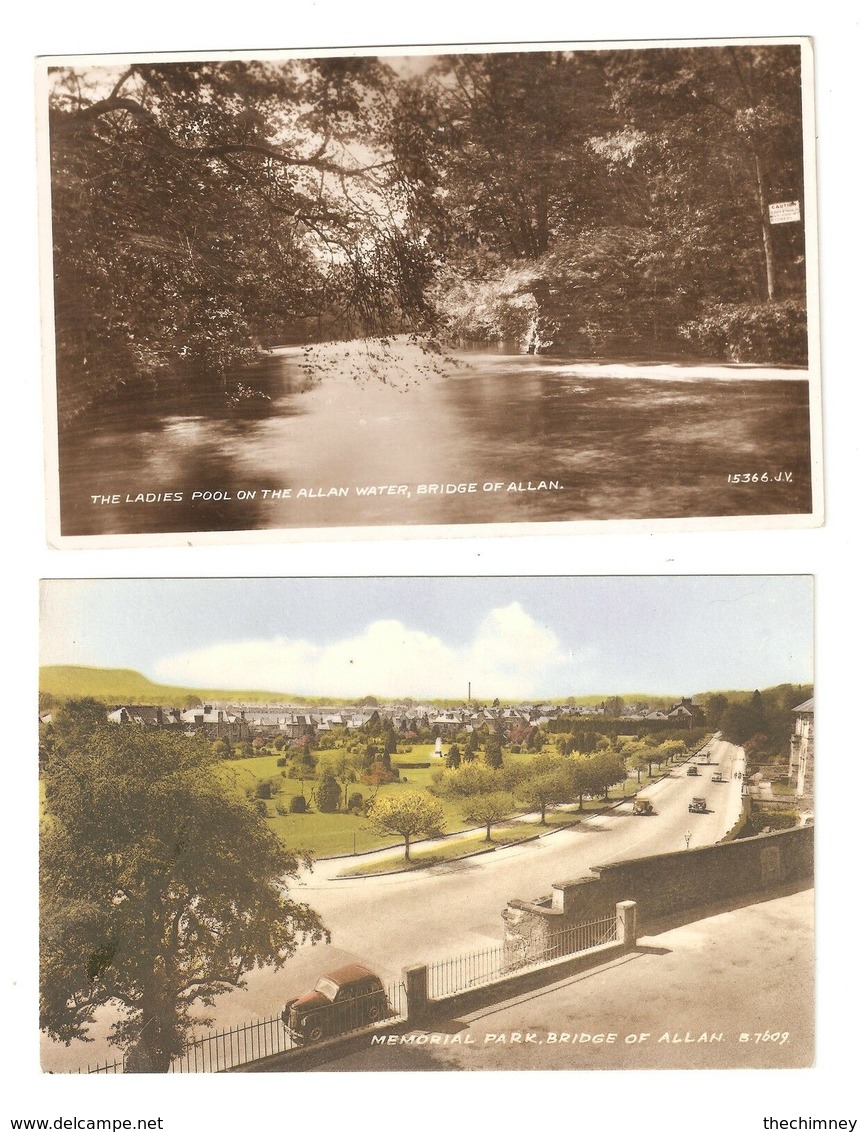 TWO OLD POSTCARDS OF  THE BRIDGE OF ALLAN NR STIRLING STIRLINGSHIRE SCOTLAND - Stirlingshire