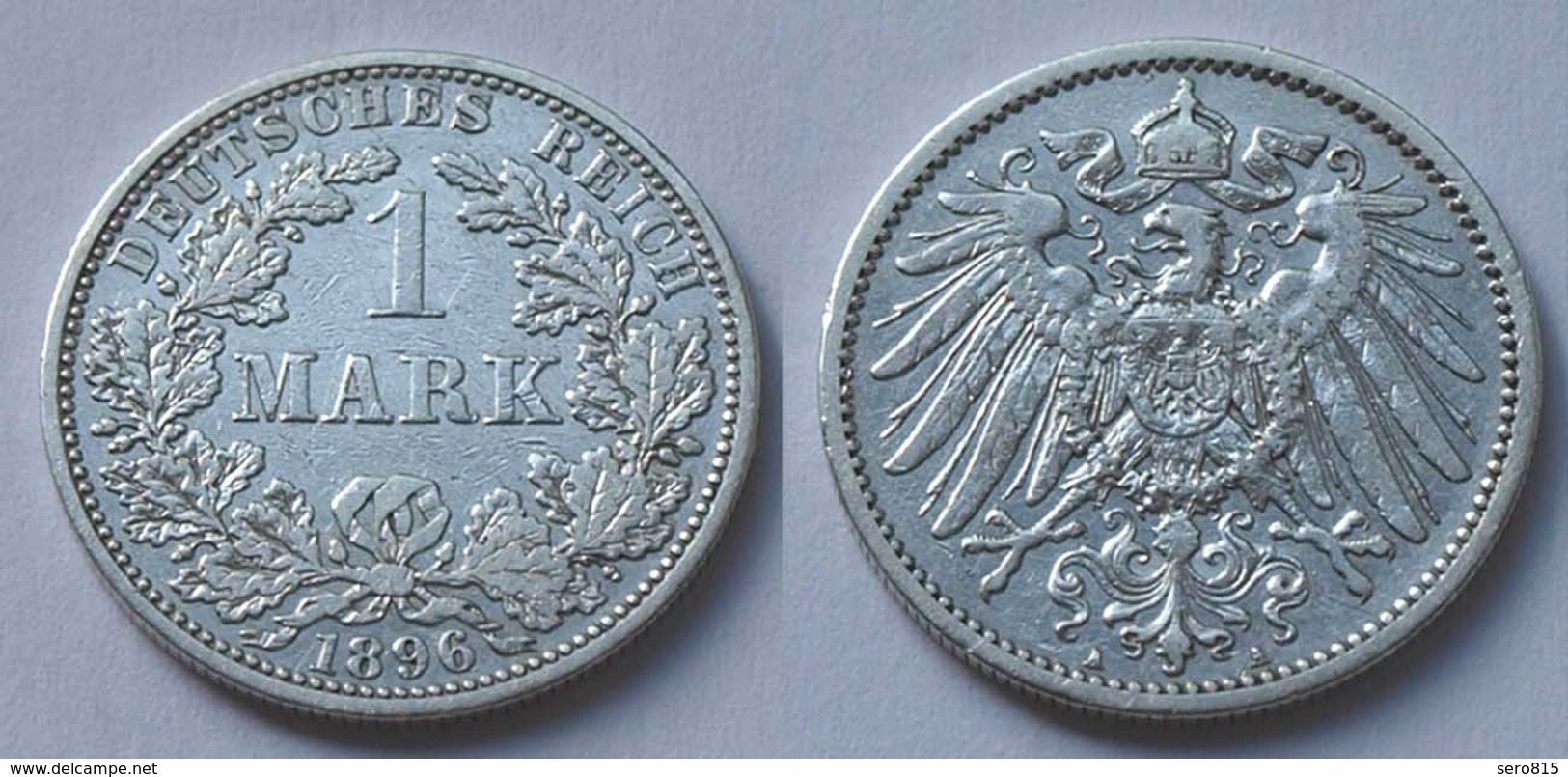 1 Mark Jäger 17 Silber Münze Großer Adler 1896 A Kaiserreich  (22022 - 1 Mark