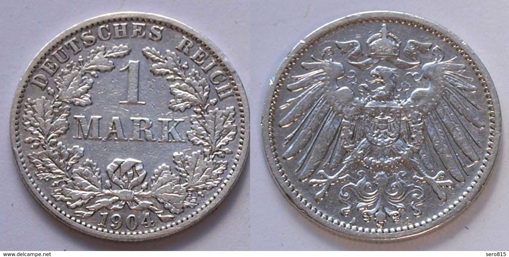 1 Mark Jäger 17 Silber Münze Großer Adler 1905 A Kaiserreich  (22028 - 1 Mark