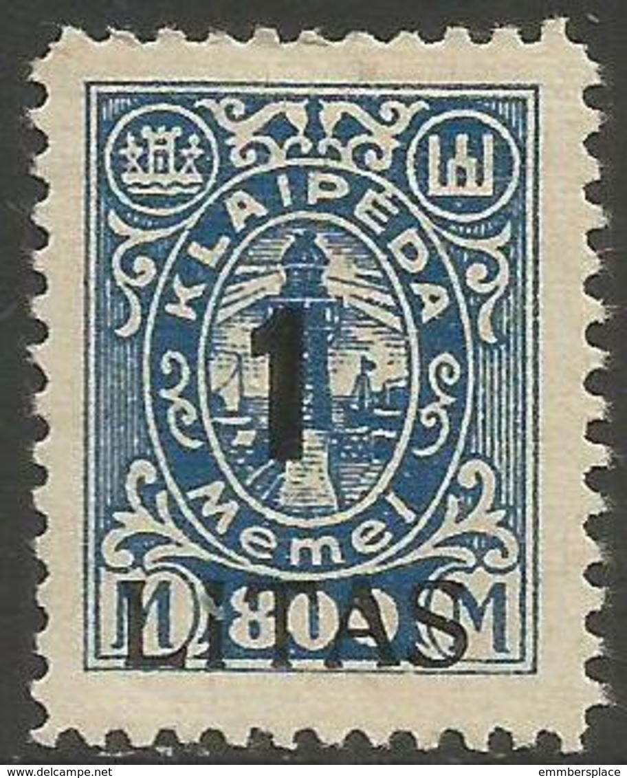Klaipeda (Memel) - 1923 Annexation Surcharge 1L/800m MH *    Mi 202 - Unused Stamps
