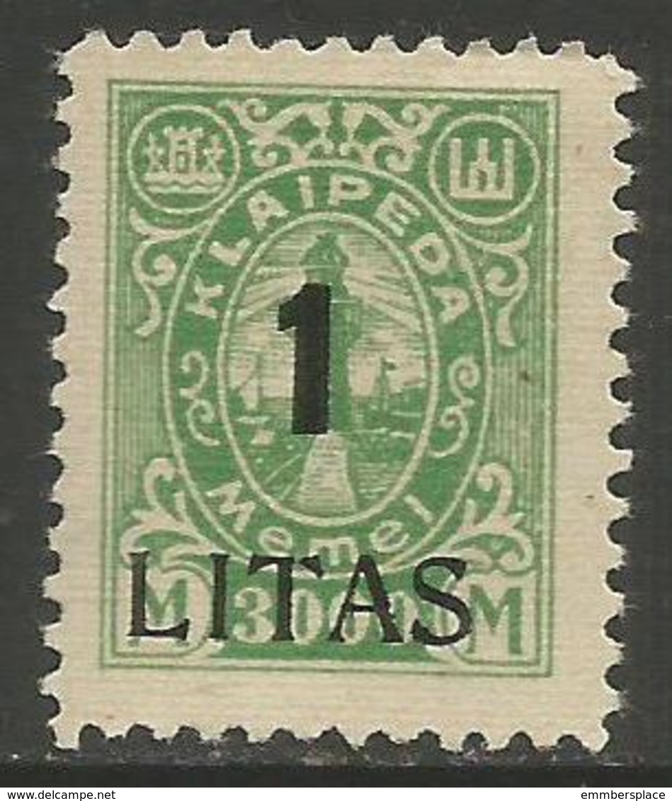 Klaipeda (Memel) - 1923 Annexation Surcharge 1L/3000m MH *    Mi 205 - Unused Stamps