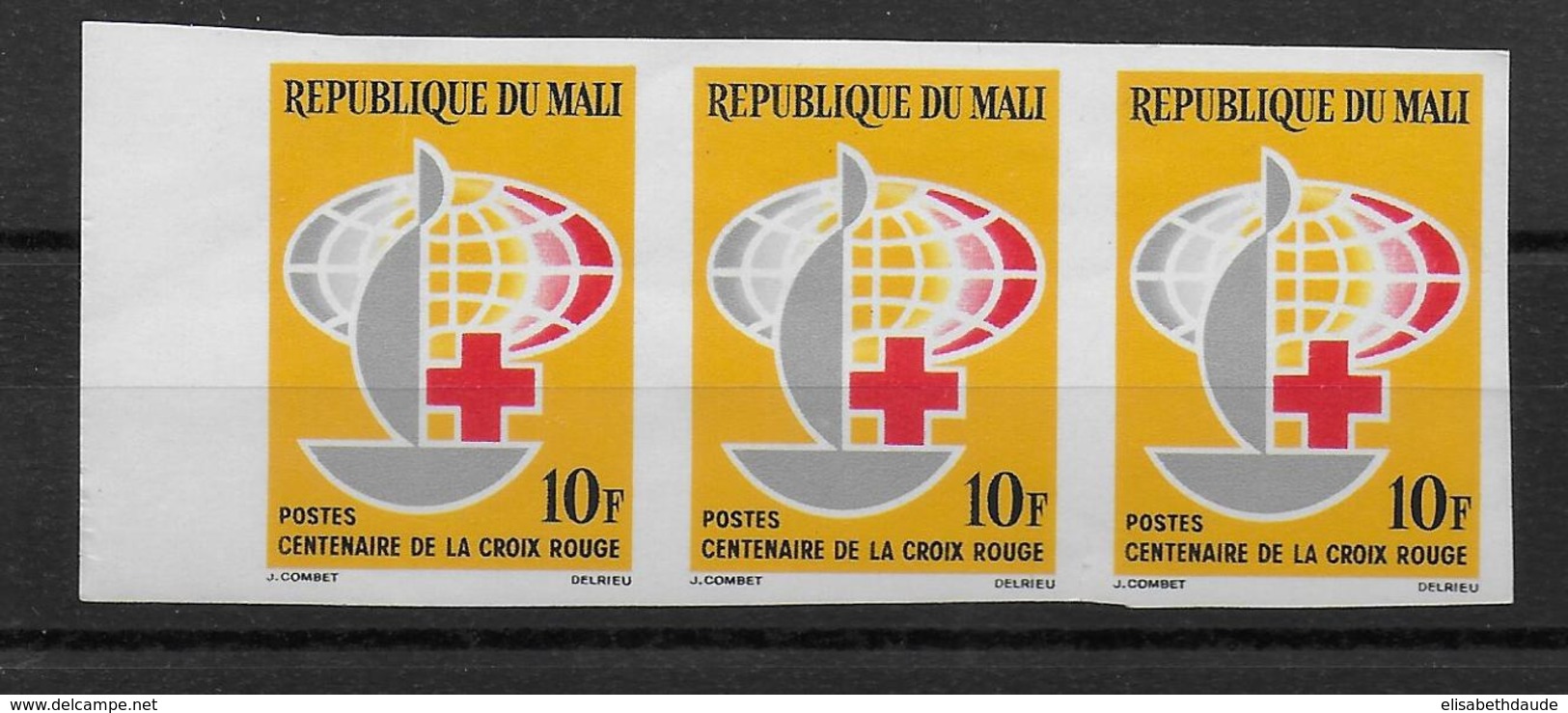 MALI - CROIX ROUGE YT N°55 X3 NON DENTELES ! ** MNH - RED CROSS - Mali (1959-...)