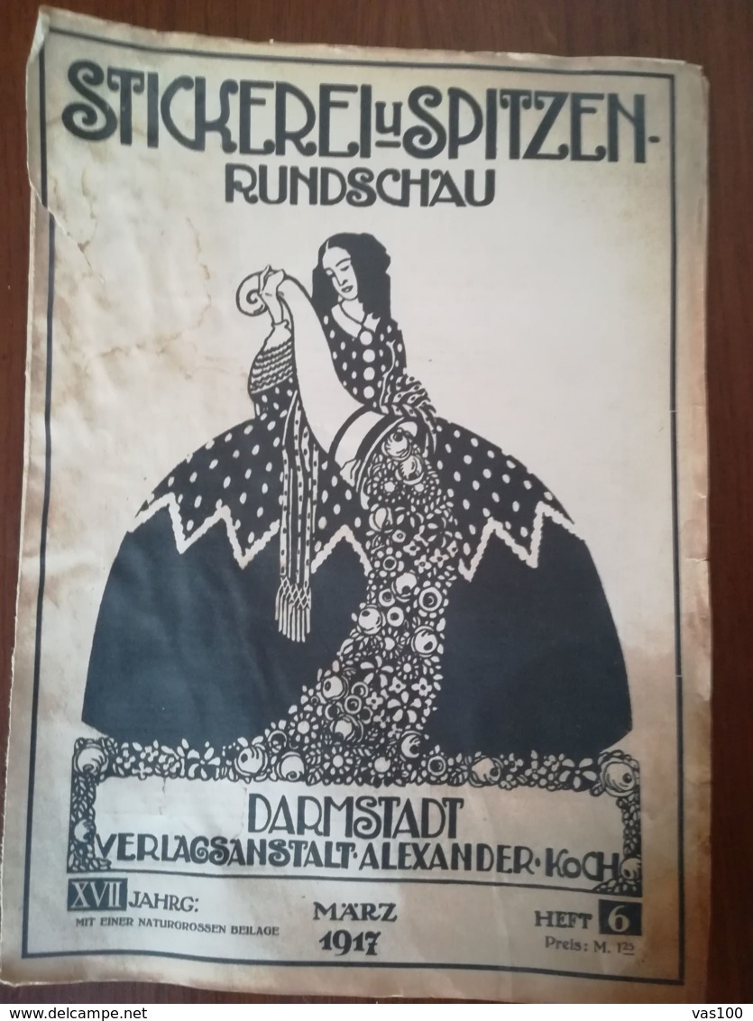EMBROIDERY AND LACE MAGAZINE, DARMSTADT, MODELS, 1917, GERMANY - Sonstige & Ohne Zuordnung